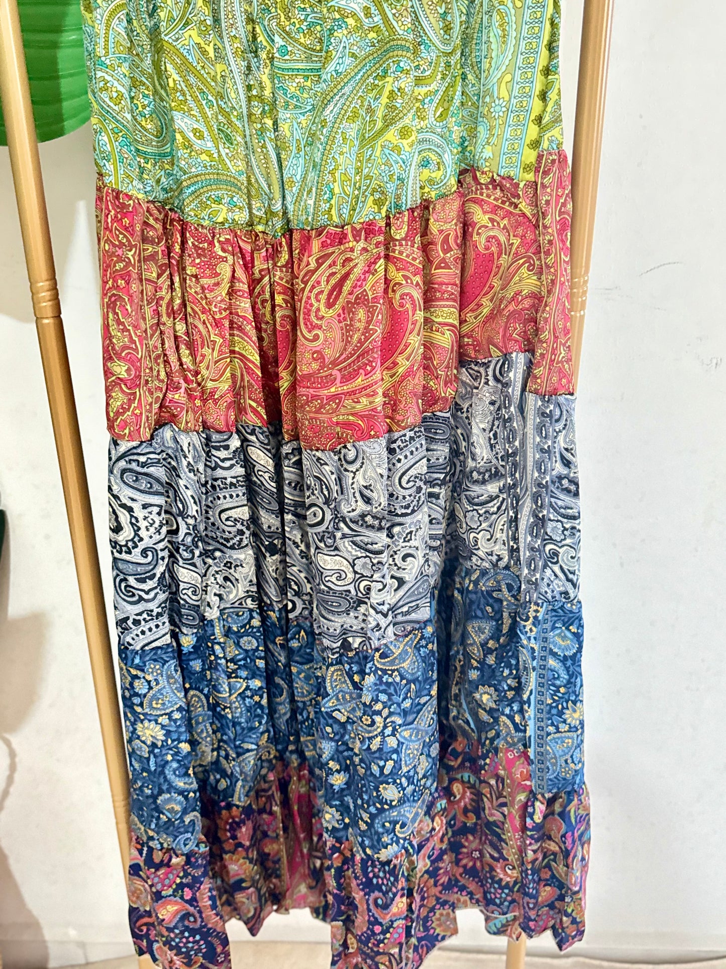 Silky Patchwork Skirt
