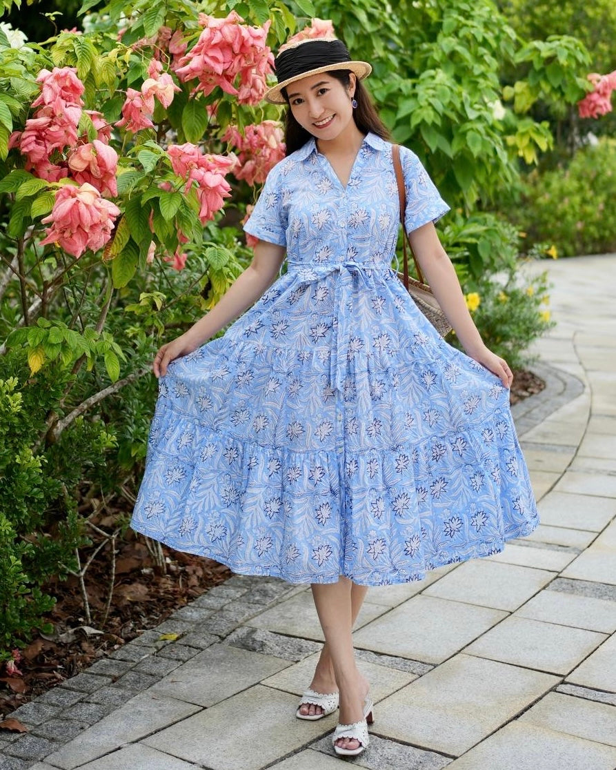 Whitney Shirt Dress - Fresh Blue