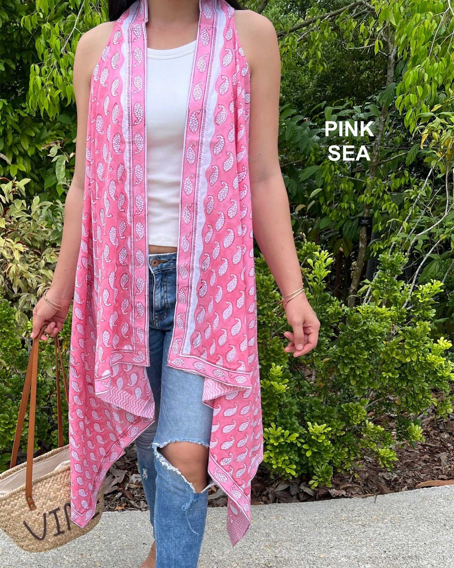 Cape Vest in Cotton Block Print - 6 Prints