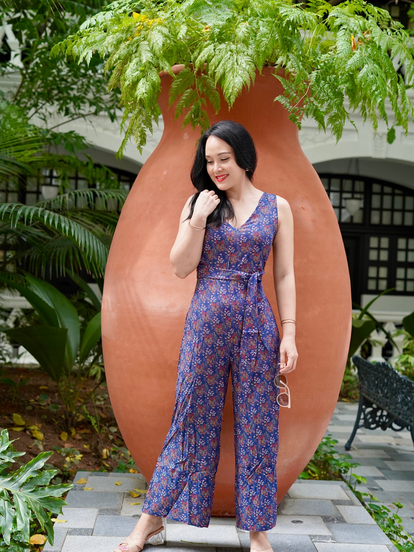 Kali Jumpsuit | Navy Meadows