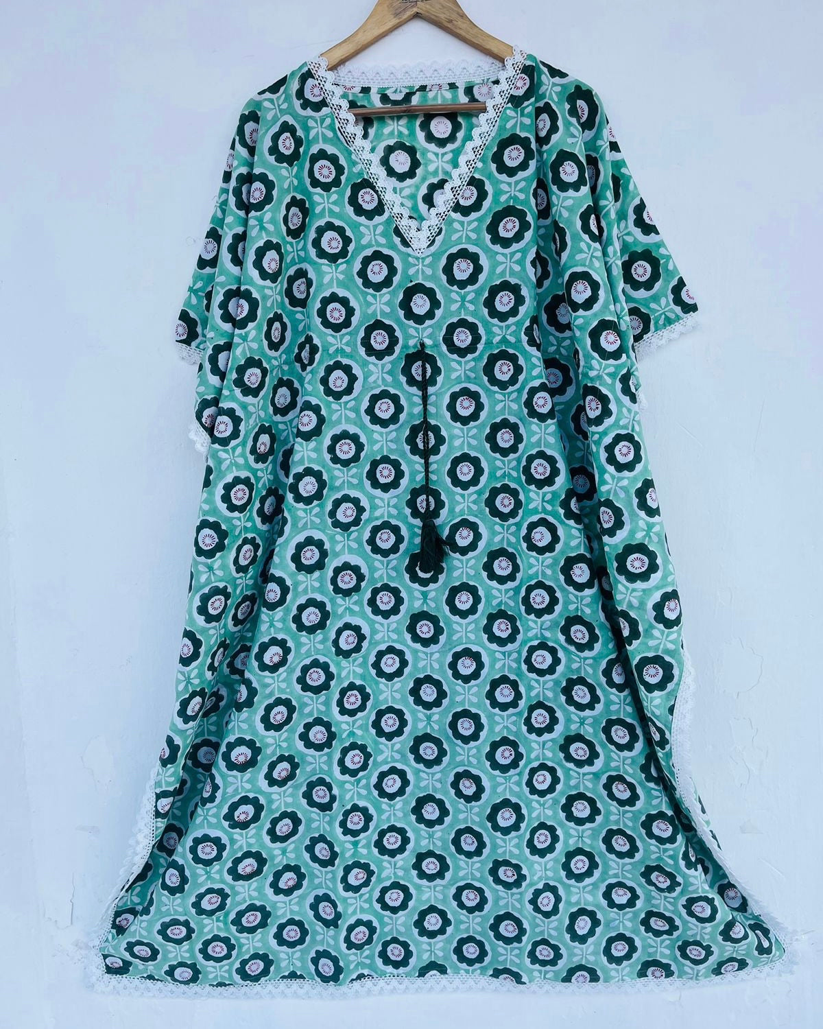 Junia Cotton Kaftan - Summer Green