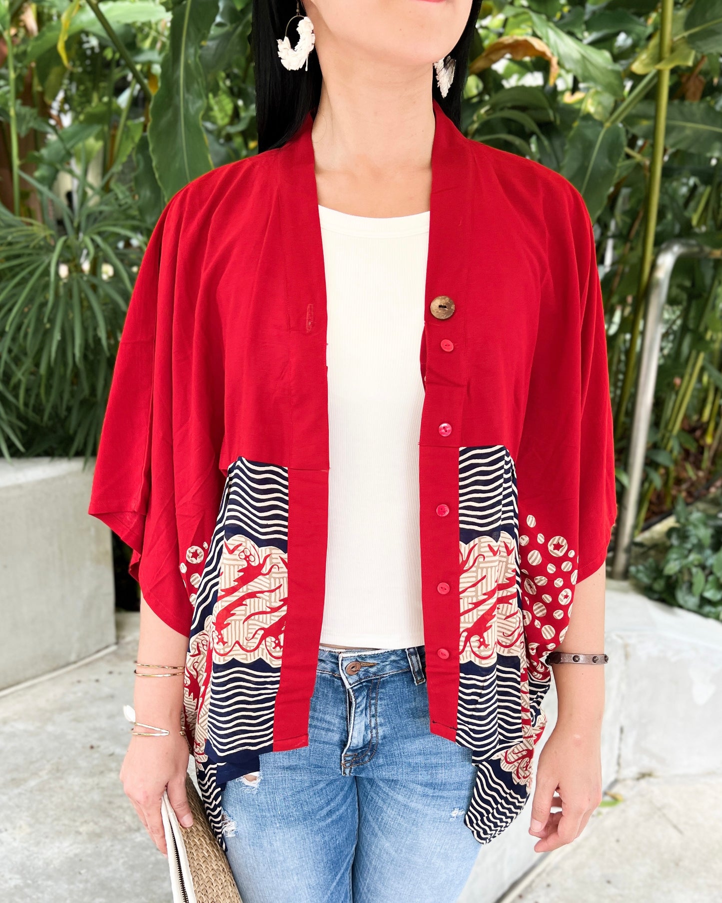 Batik Kimono- Audrey Red Batik