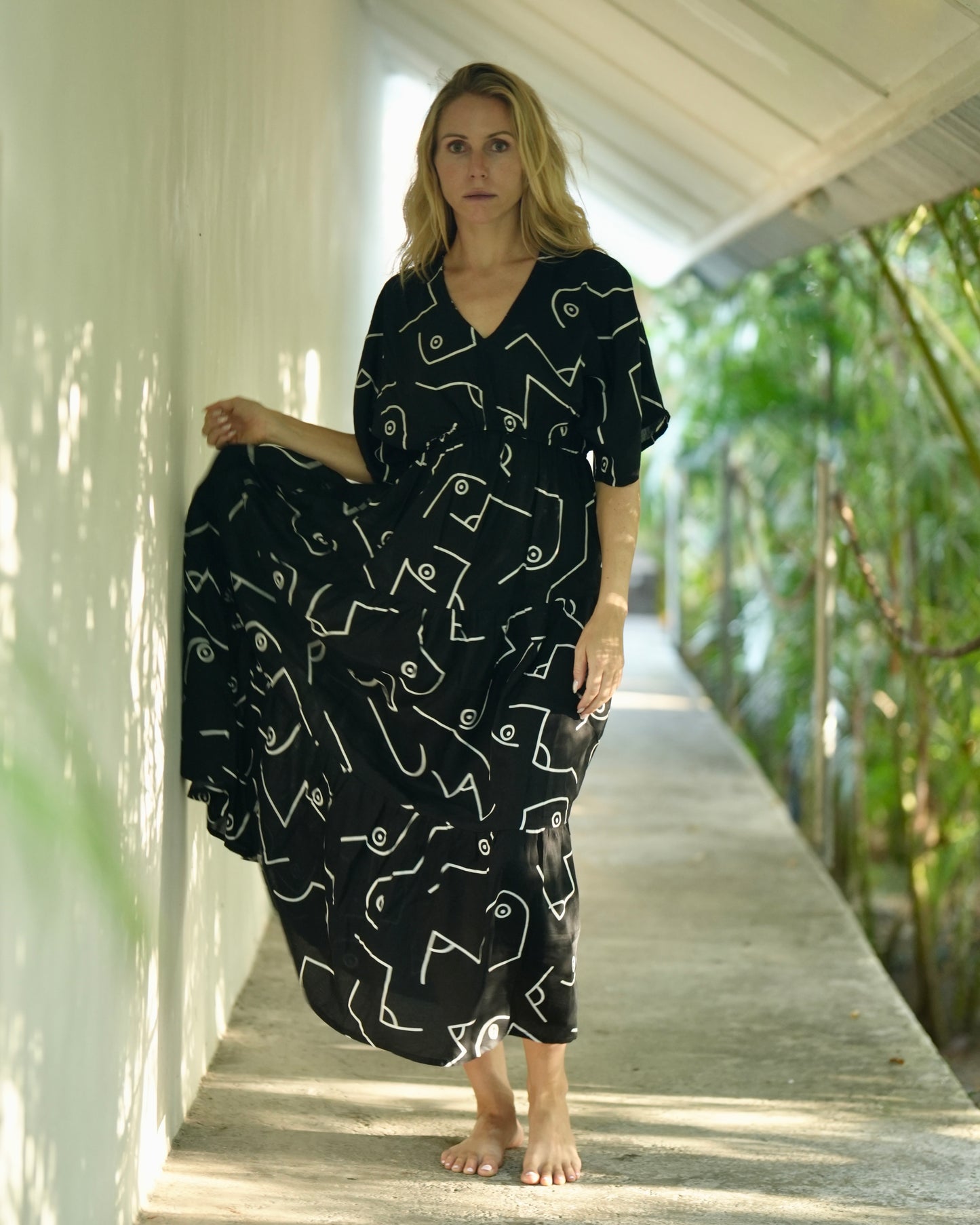 Nori Maxi Dress -Portrait Black
