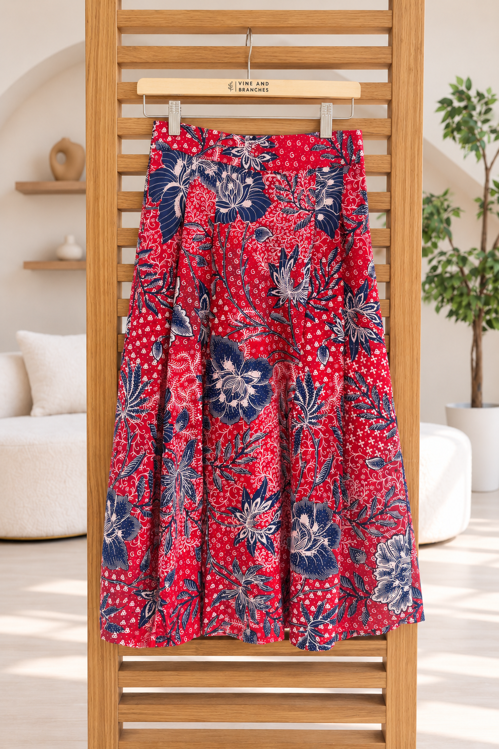 Suzie Batik A-line Skirt - Red Batik