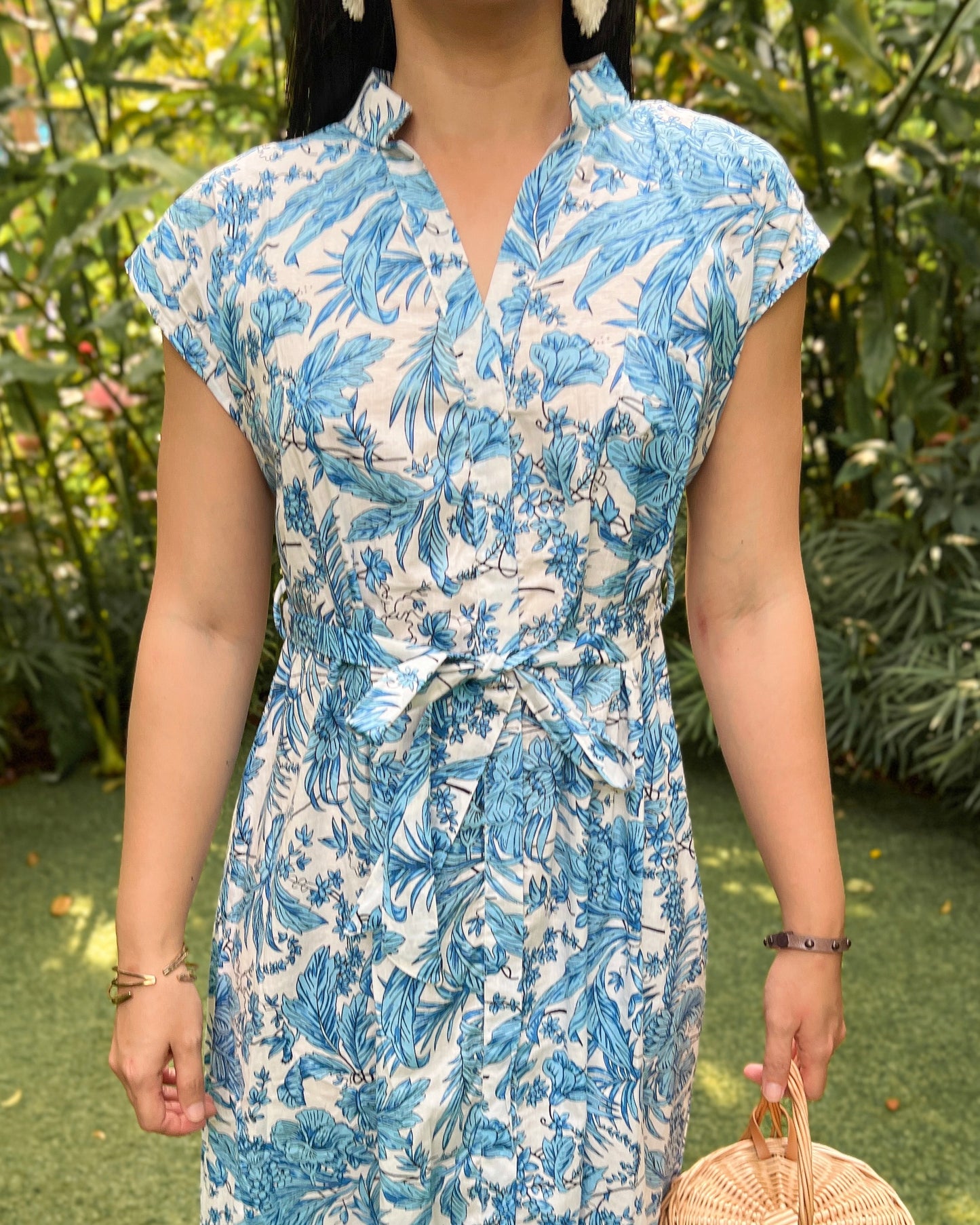 Kiara Cotton Dress - Blue Blossom