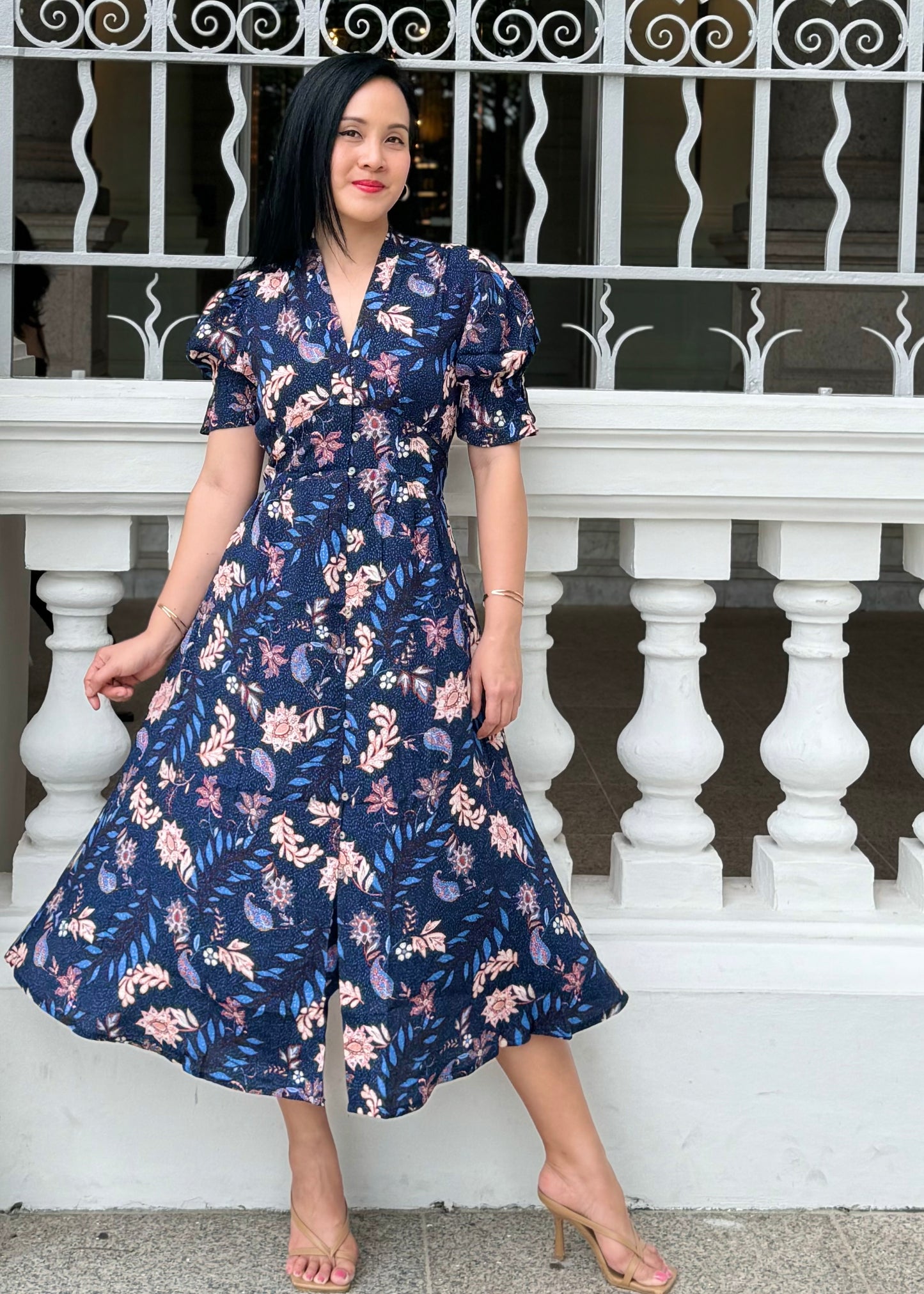 Calla Dress | Navy Floral