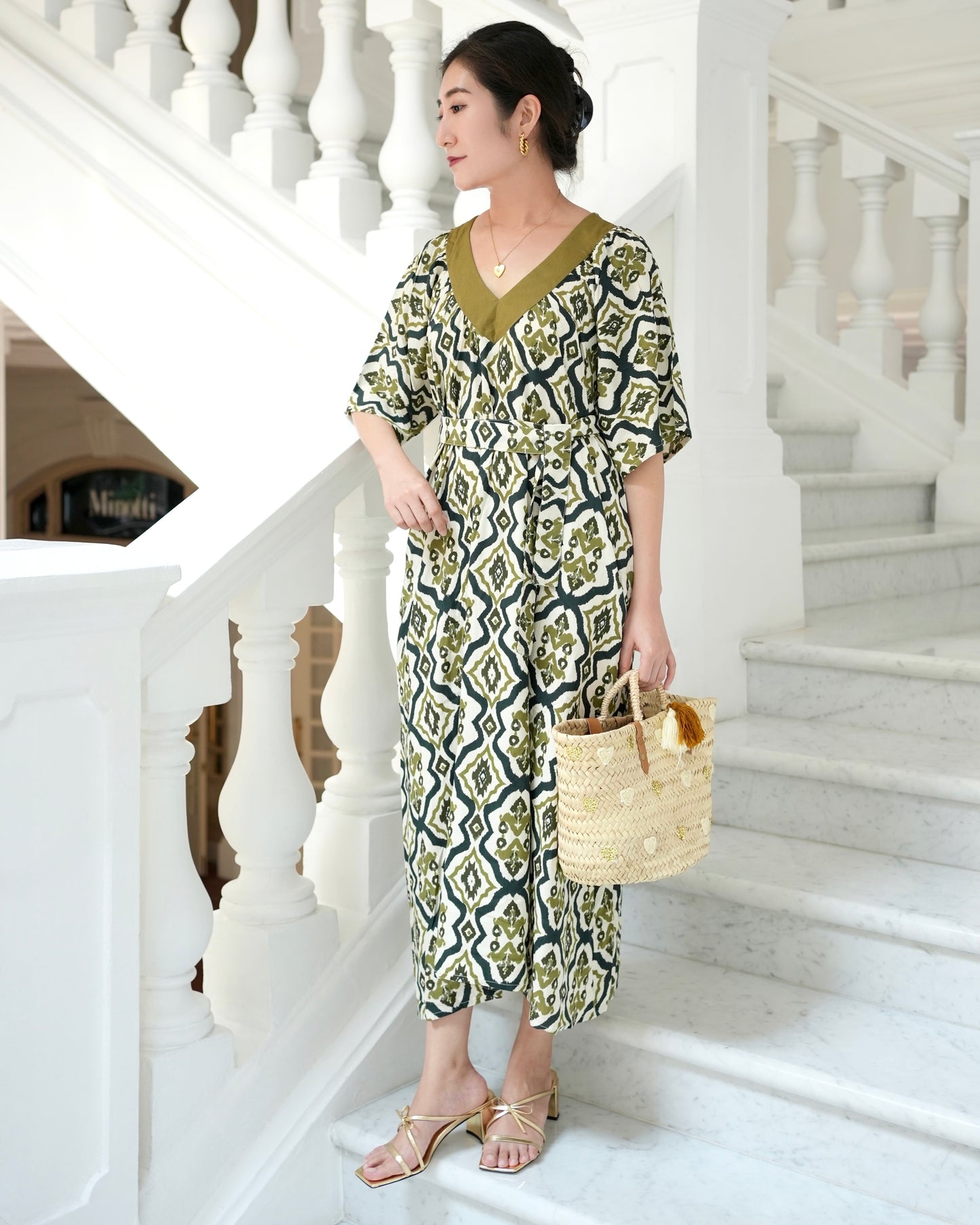 Camille Dress - Tribal Olive