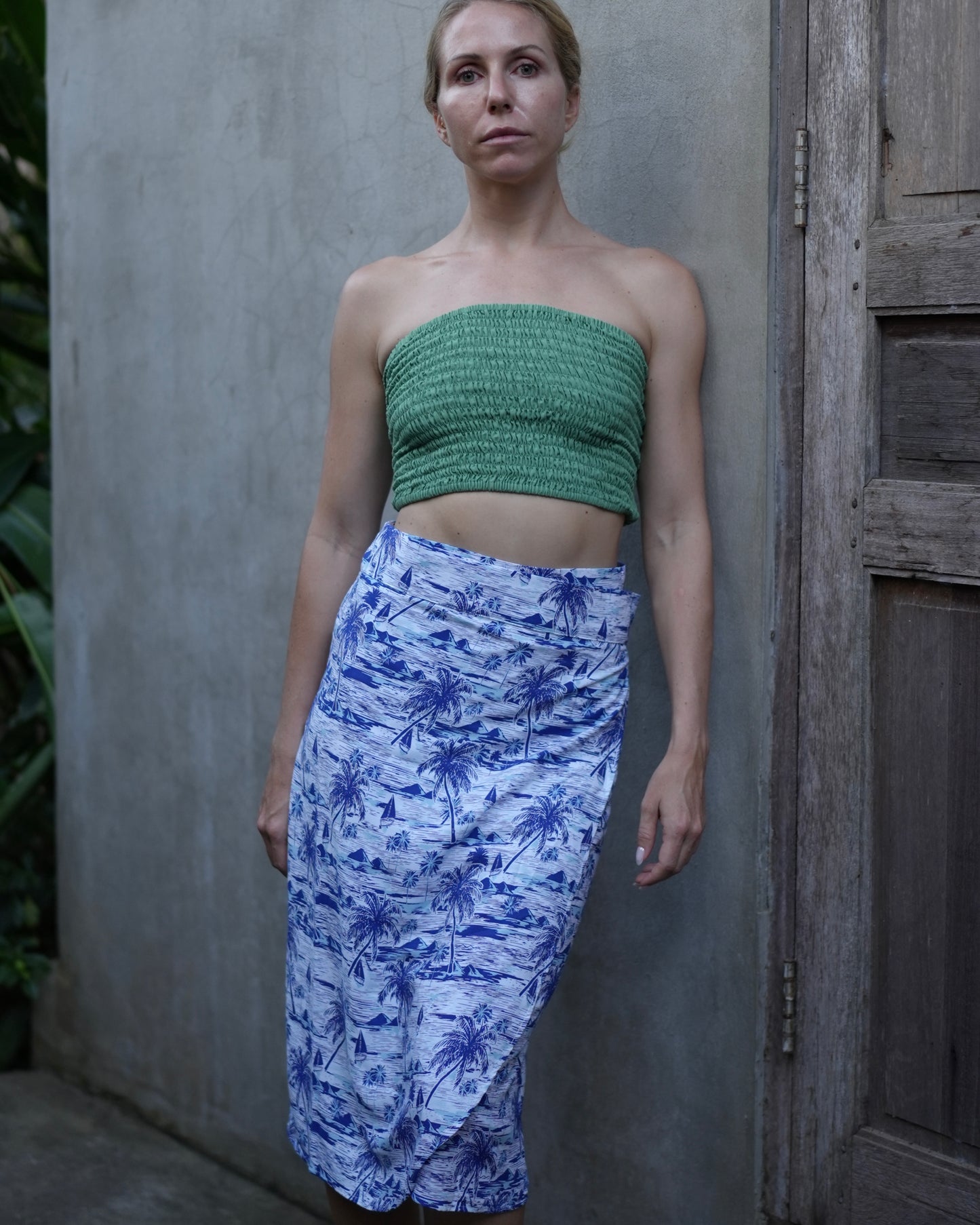 Naomi Wrap Skirt - Hawaiian Blue