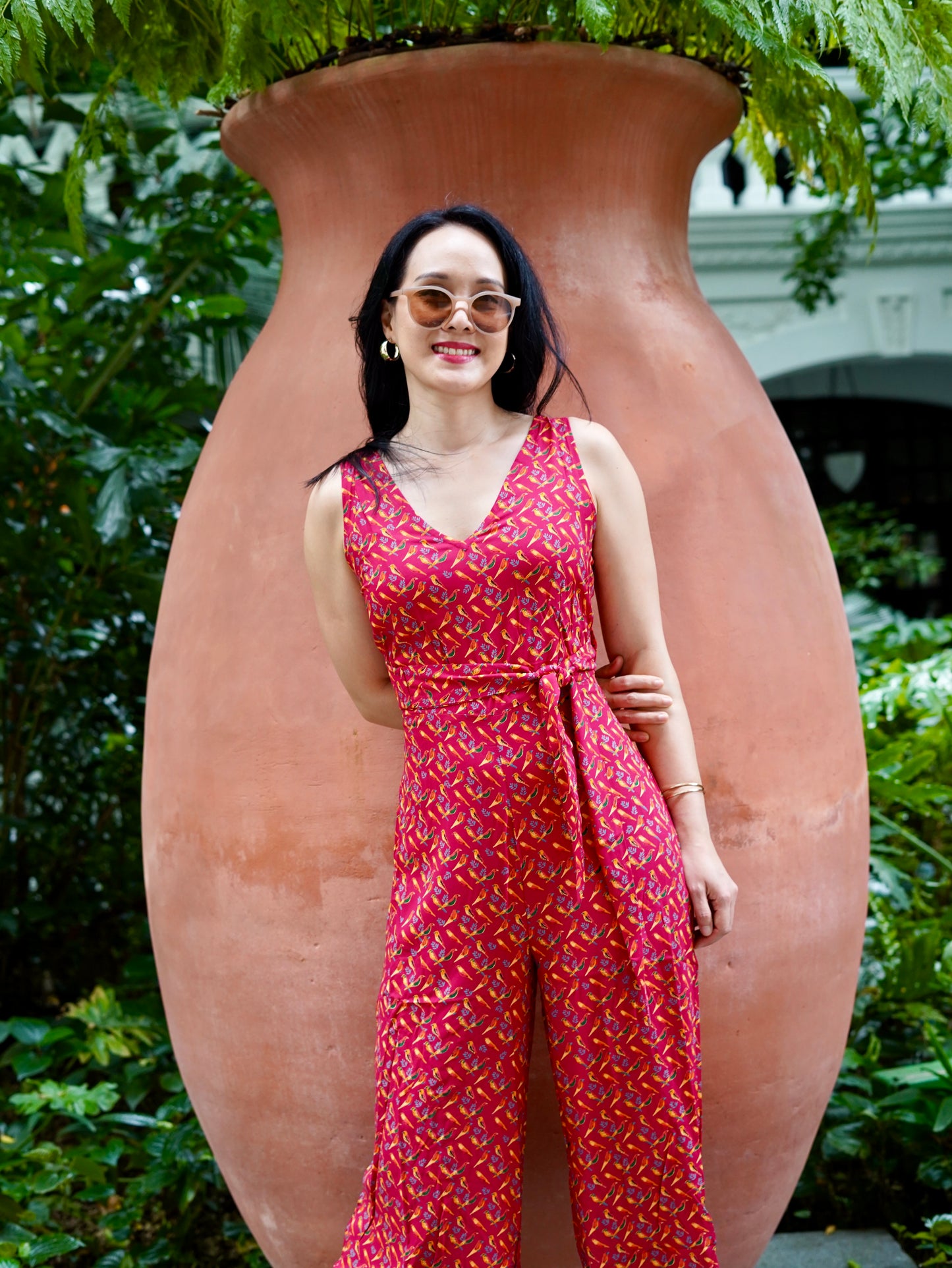 Kali Jumpsuit | Magenta Sunbird