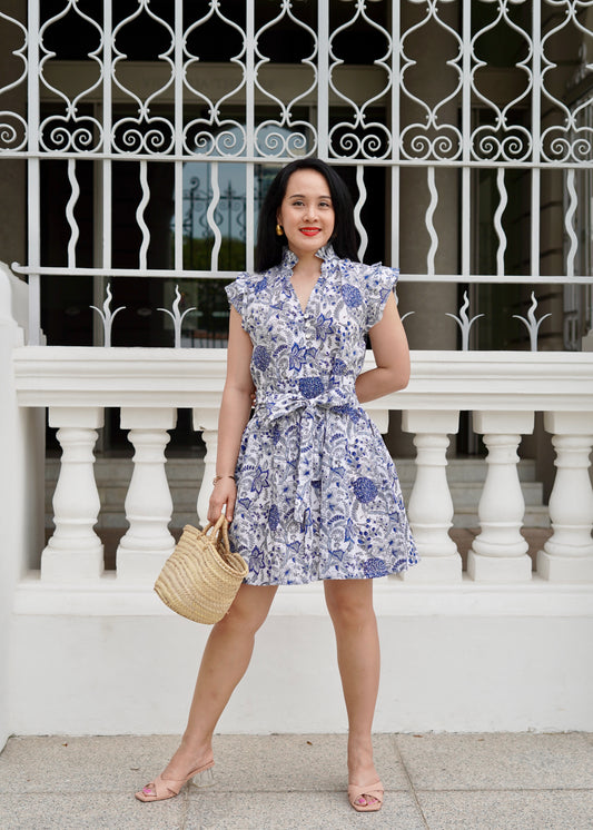 Sera Mini Dress - Floral Navy
