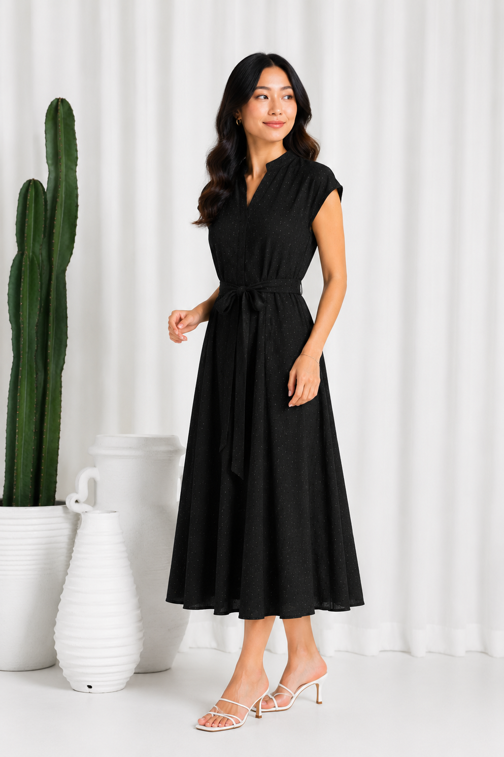 Kiara Lurex Cotton Dress