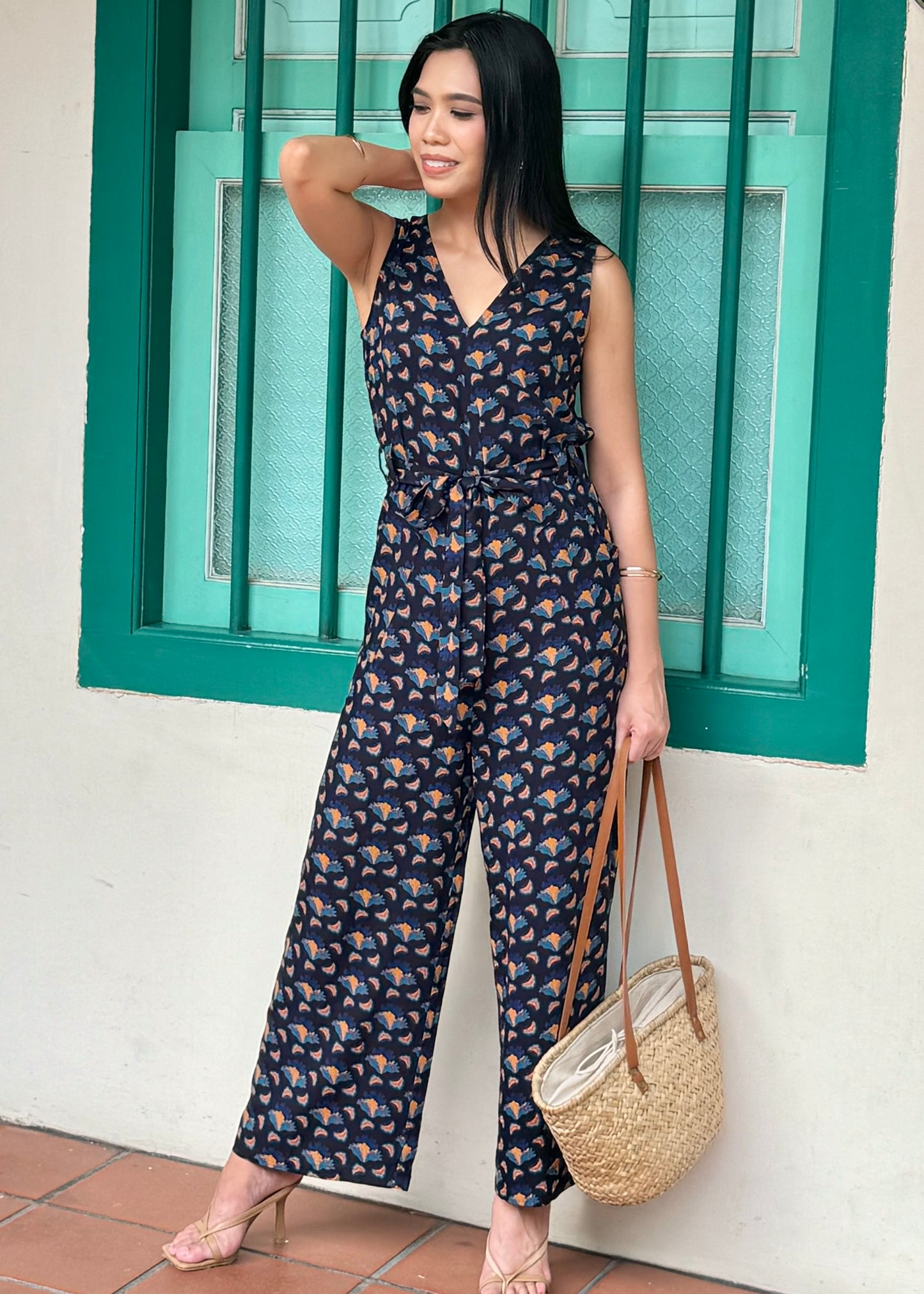 Mia Jumpsuit | Navy Rays