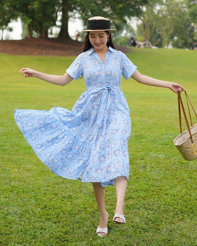 Whitney Shirt Dress - Fresh Blue