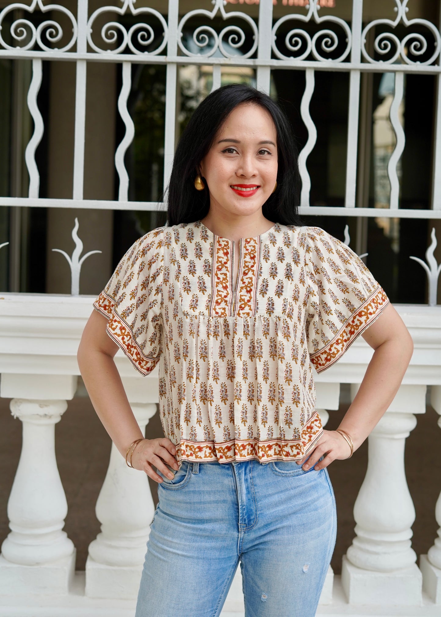 Hali Cotton Top | Boho Brown