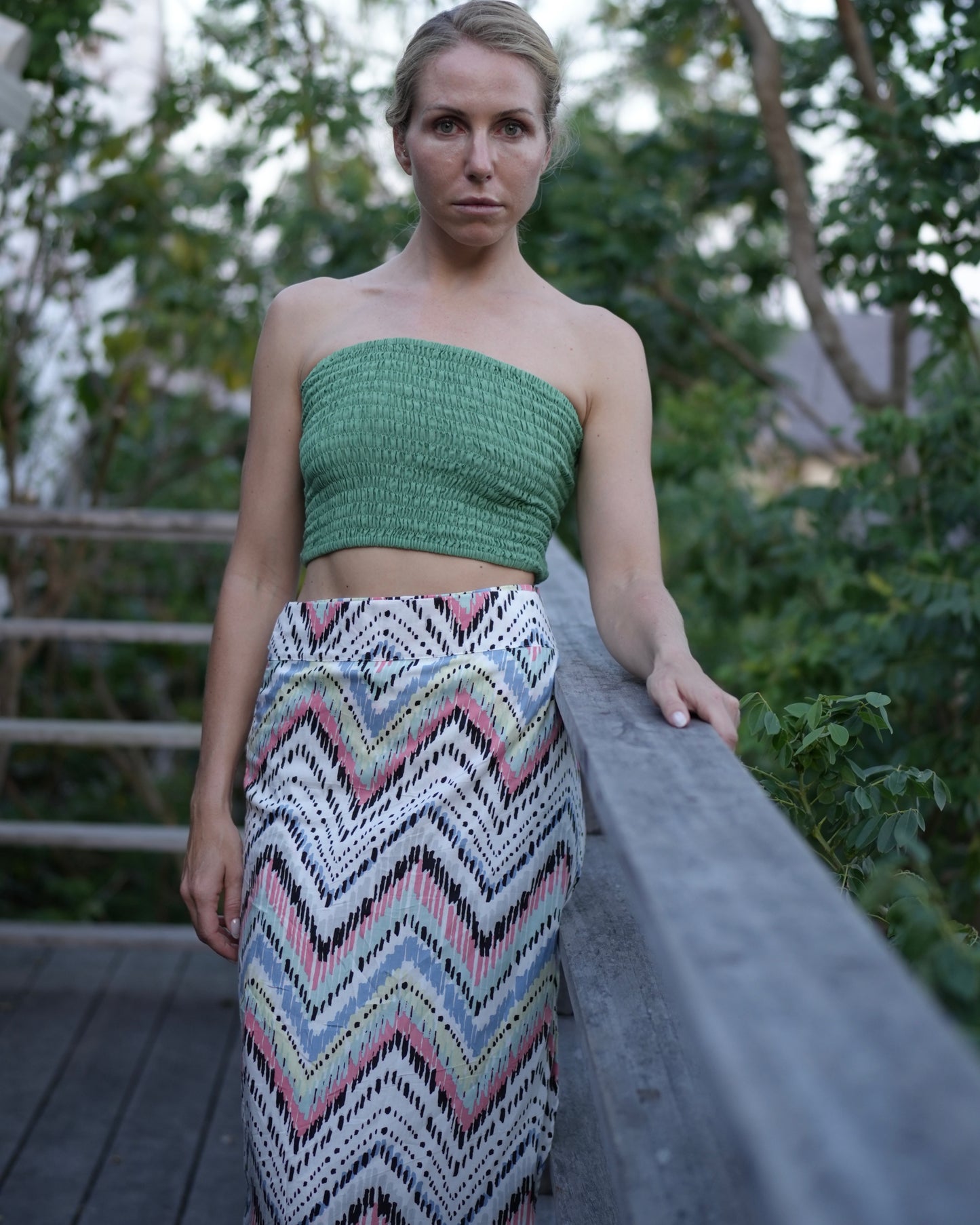 Naomi Wrap Skirt - Zig Zag Pink
