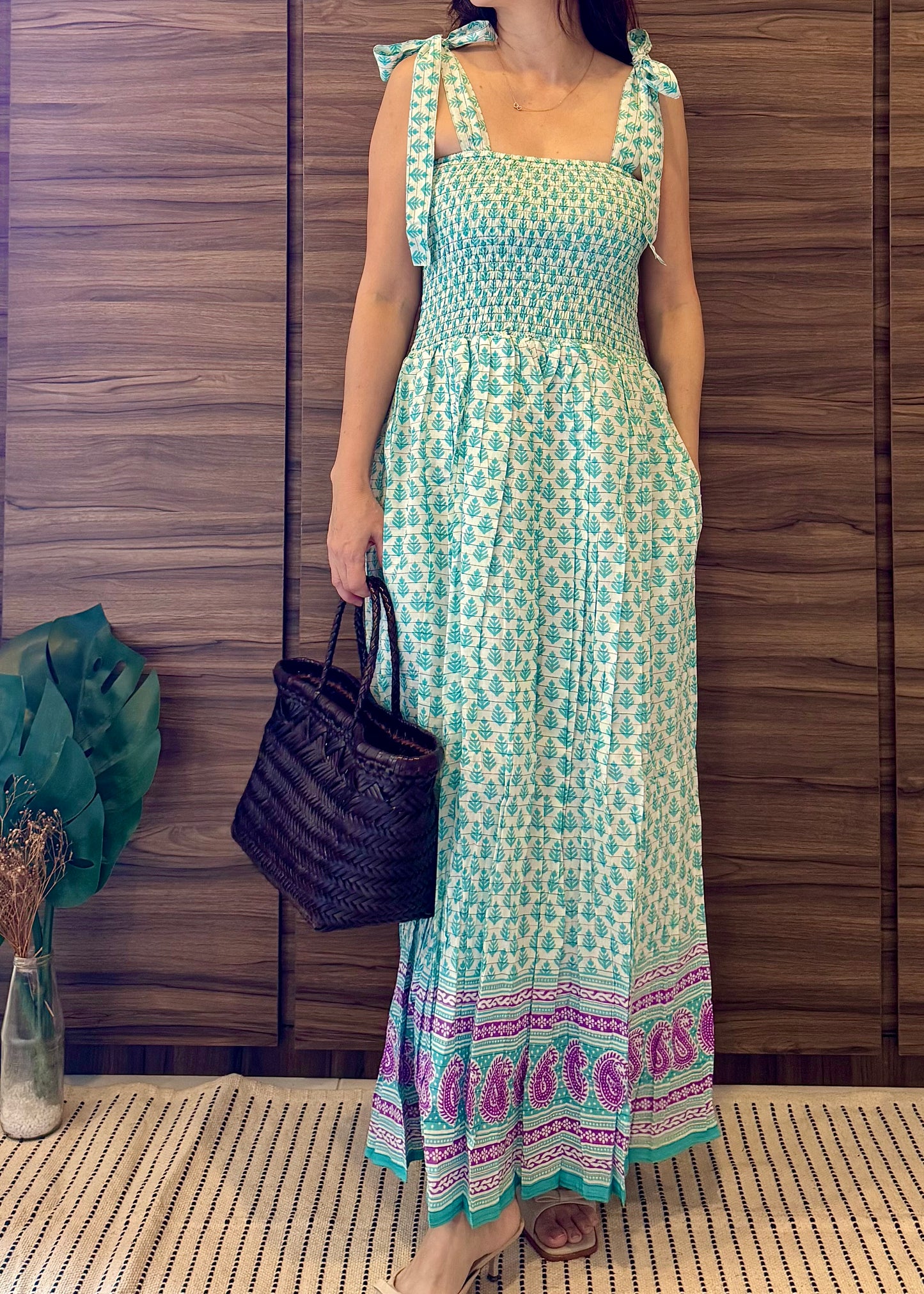 Carlie Dress - Aqua Turquoise