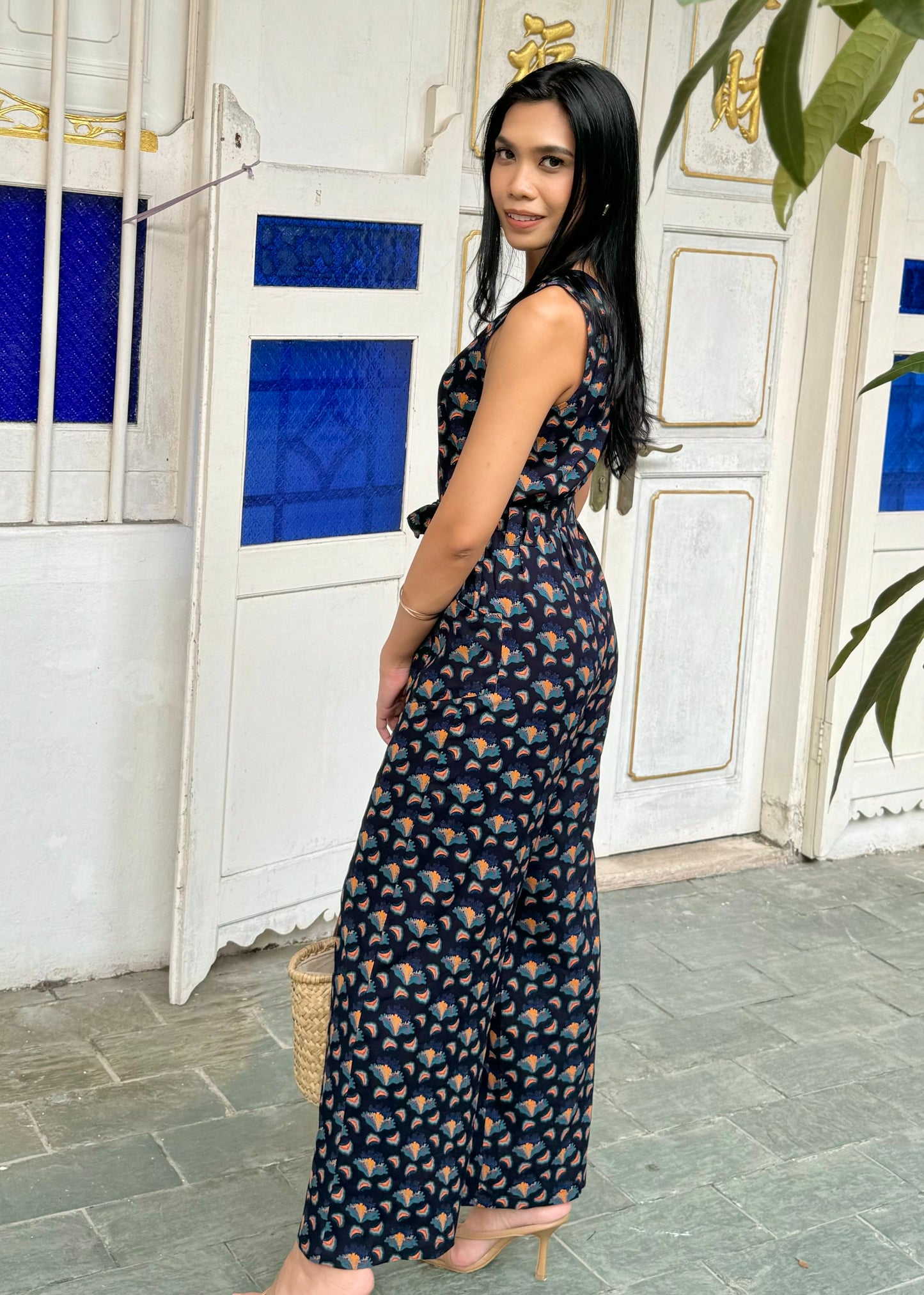 Mia Jumpsuit | Navy Rays