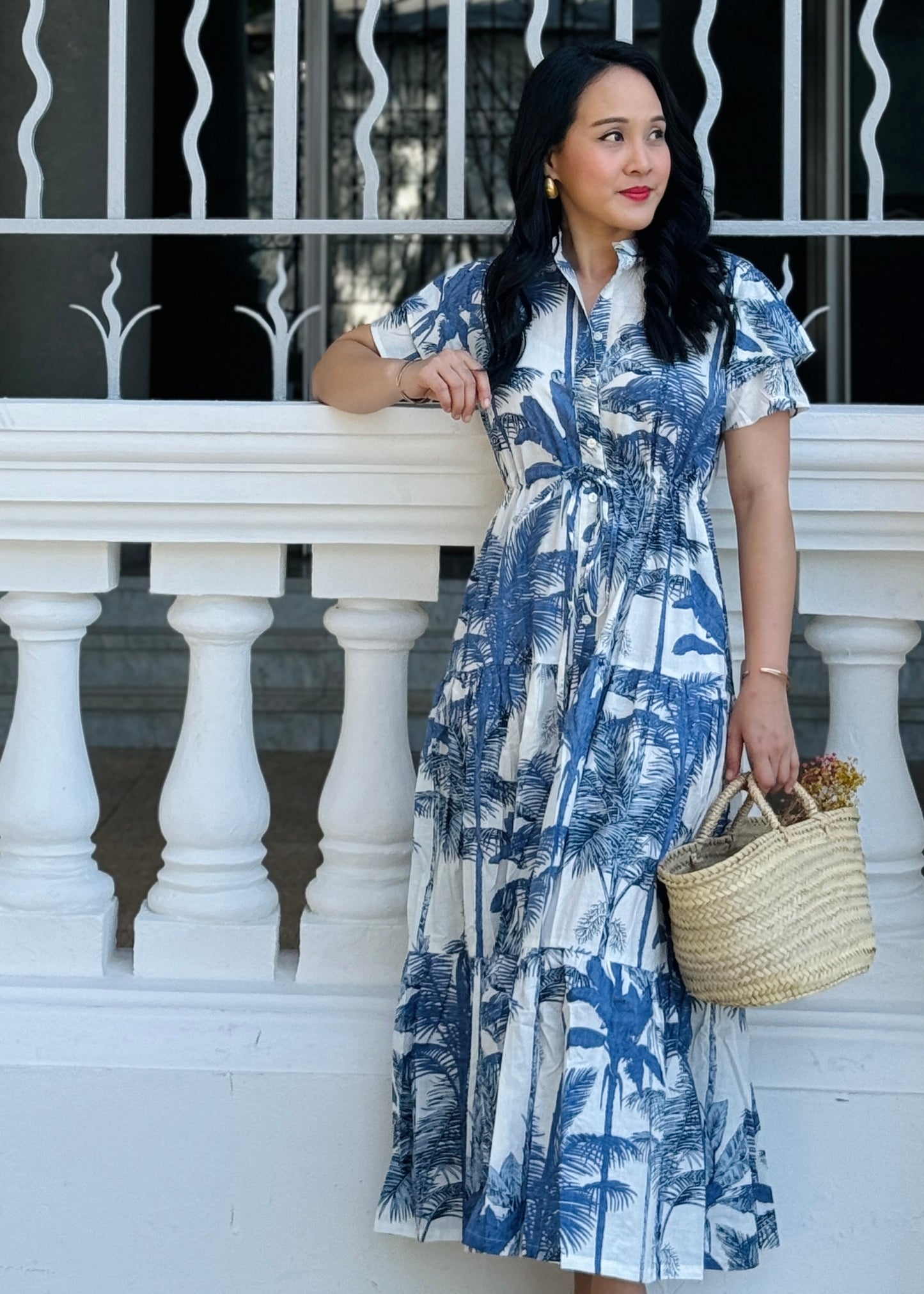 Debra Maxi Dress - Blue Palm