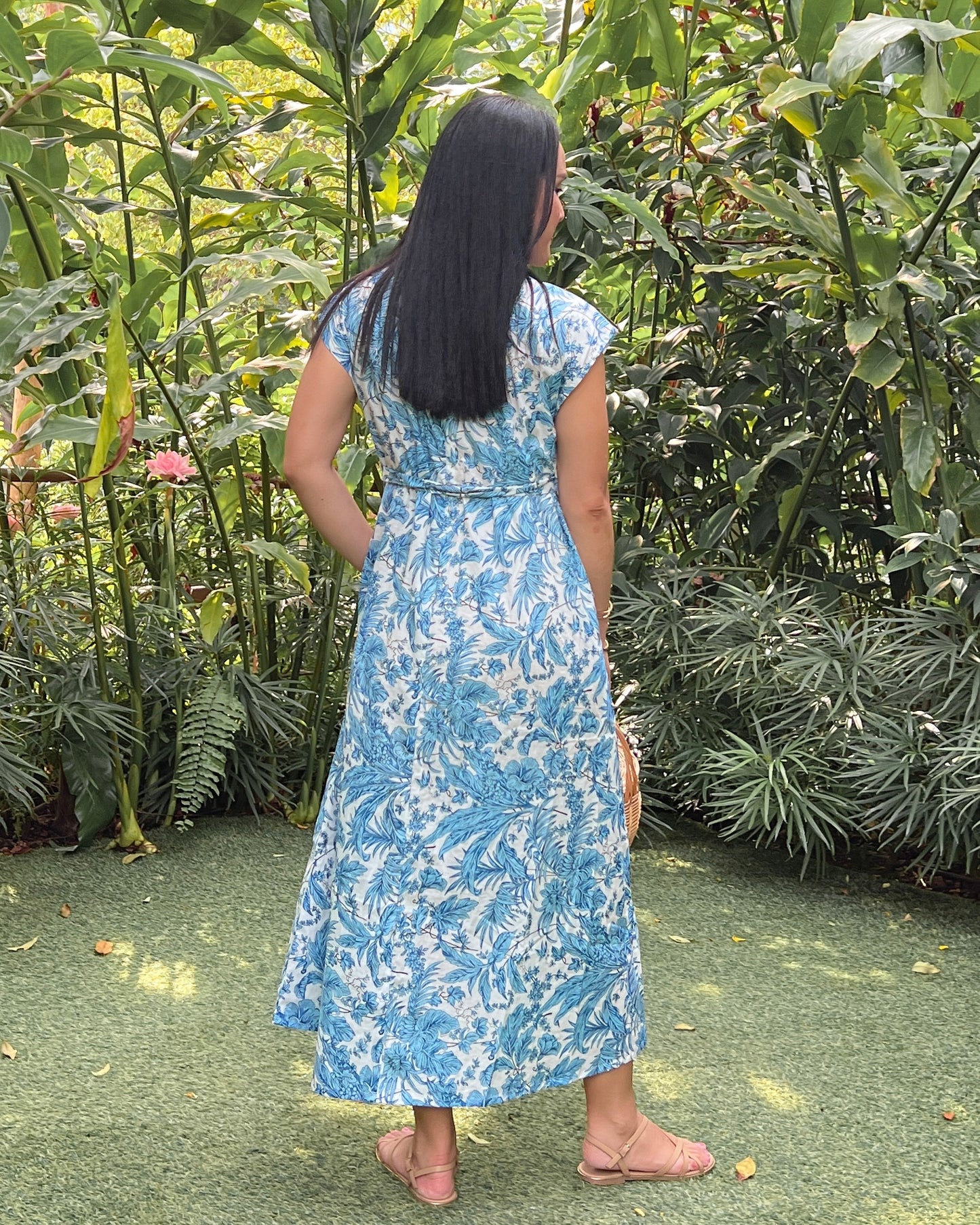 Kiara Cotton Dress - Blue Blossom