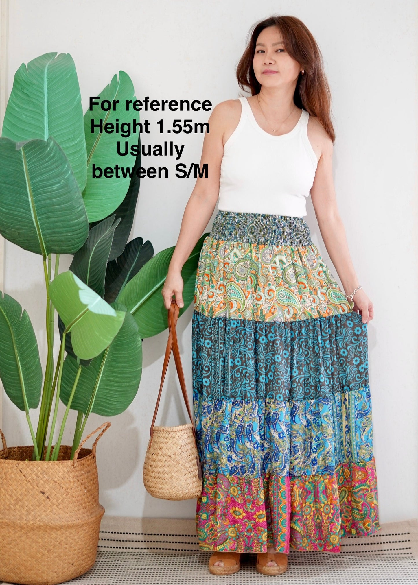 Silky Patchwork Skirt