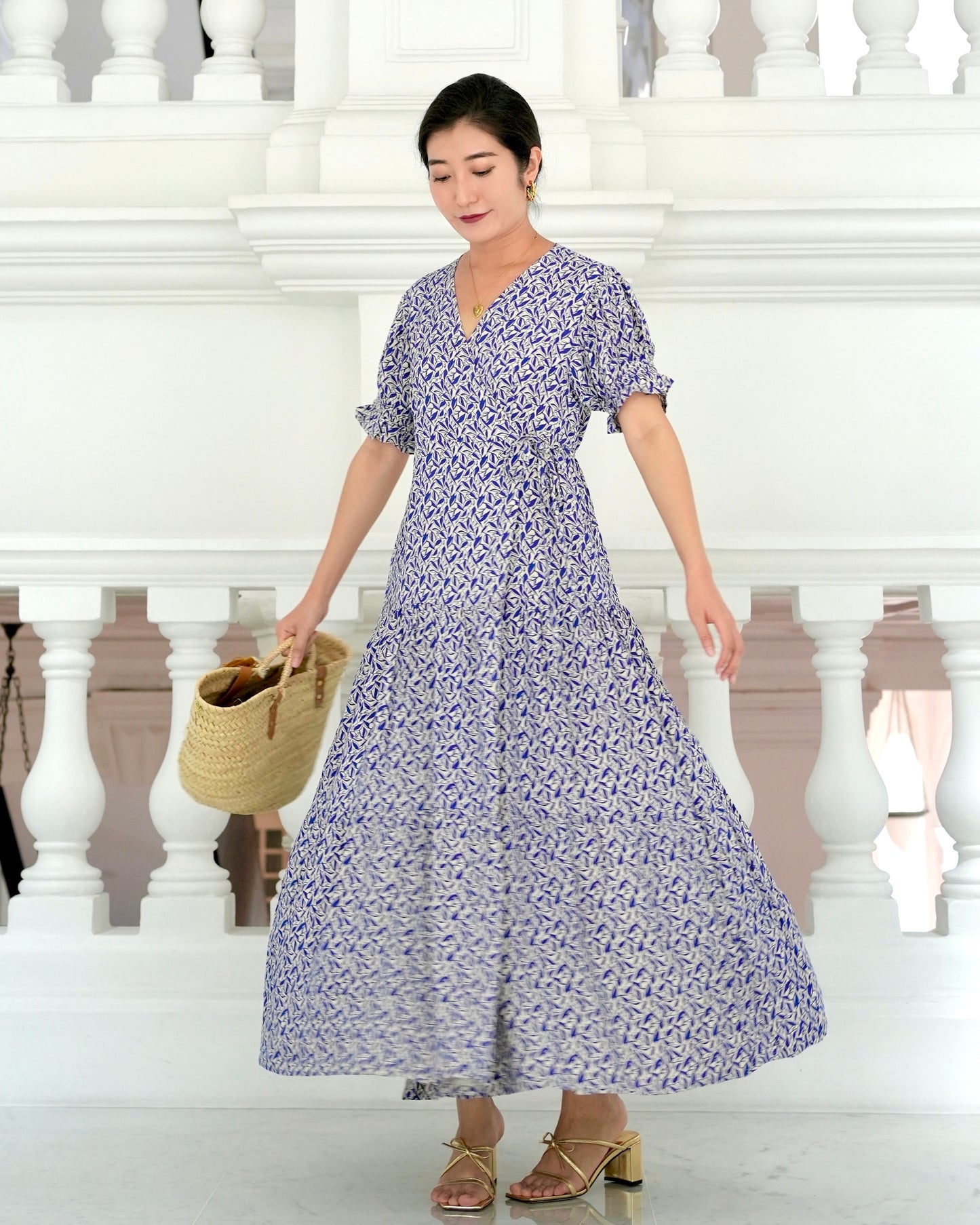 Della Wrap Dress - Dainty Blue