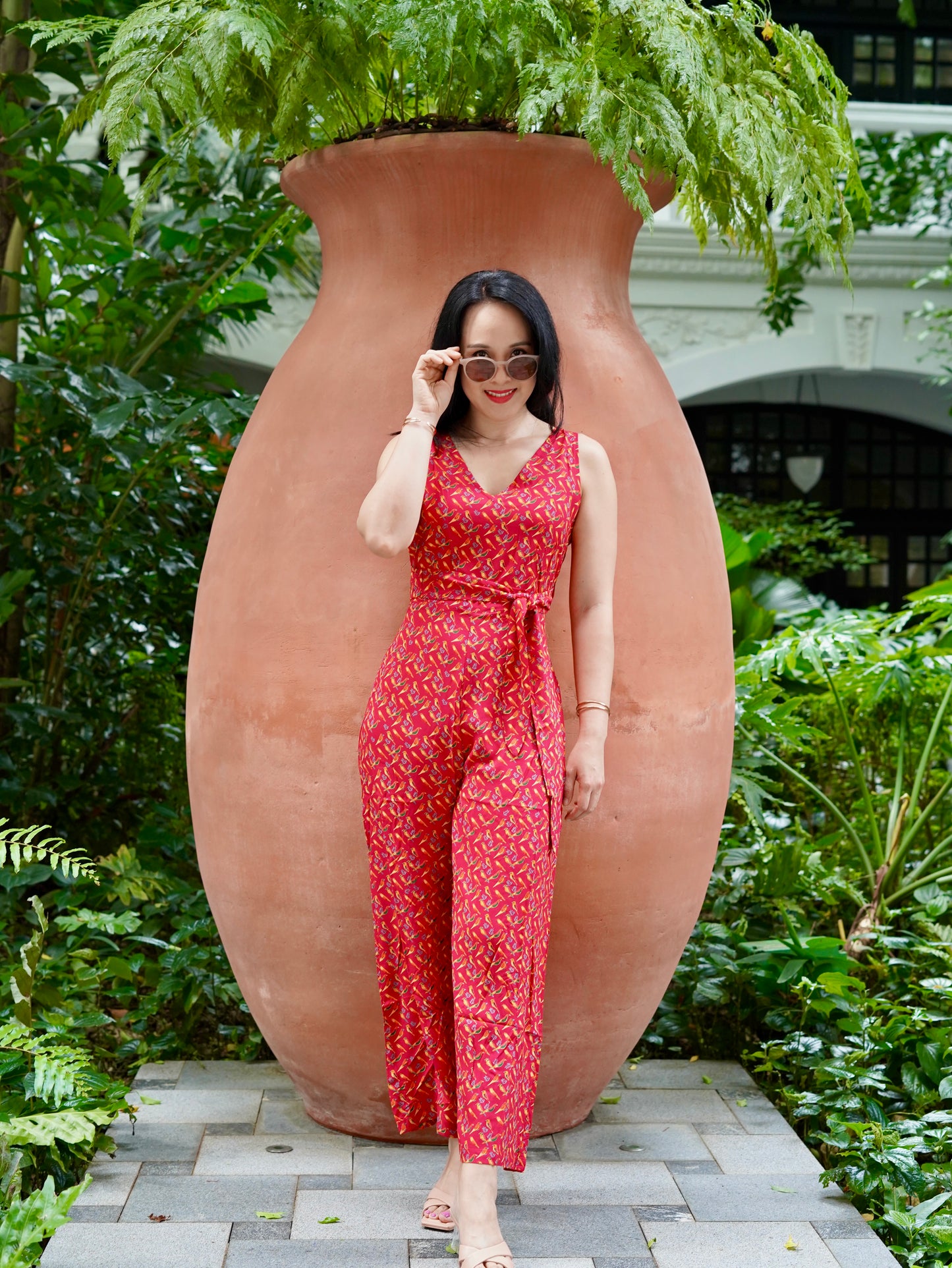 Kali Jumpsuit | Magenta Sunbird