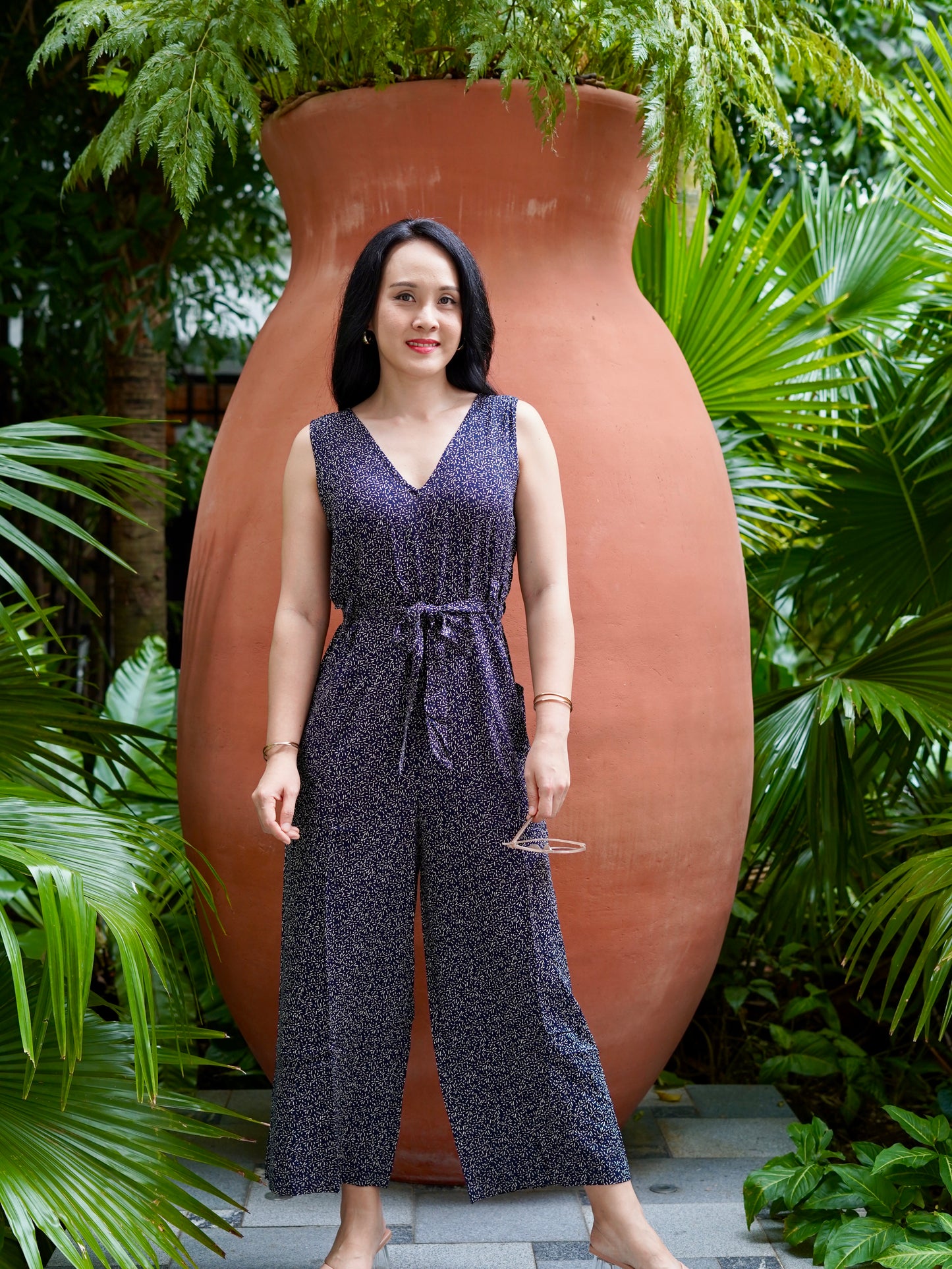 Mia Jumpsuit | Black Speckle