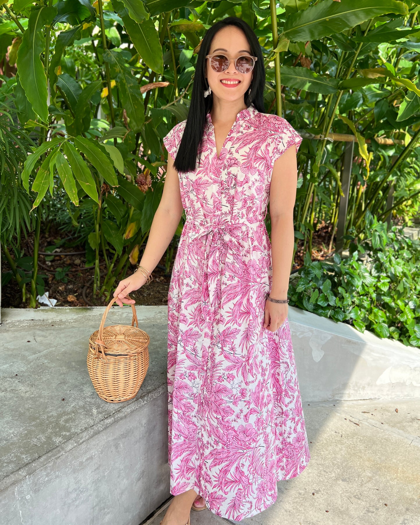 Kiara Cotton Dress - Pink Blossom