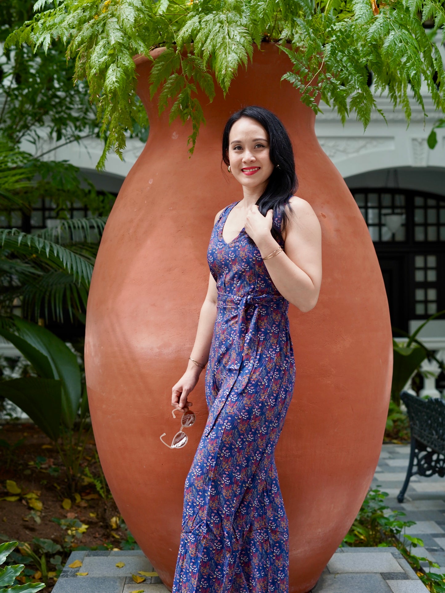 Kali Jumpsuit | Navy Meadows