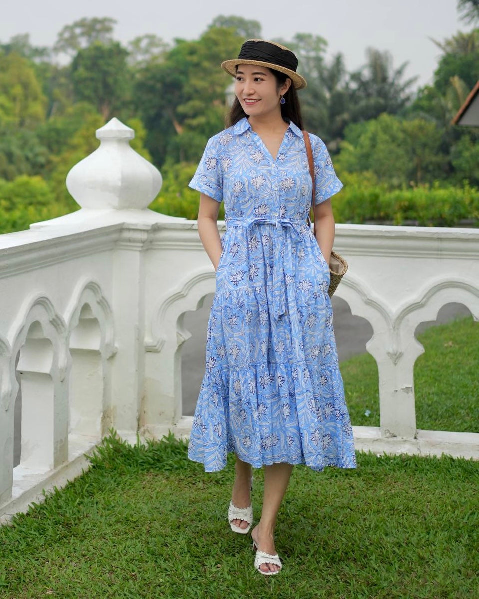 Whitney Shirt Dress - Fresh Blue