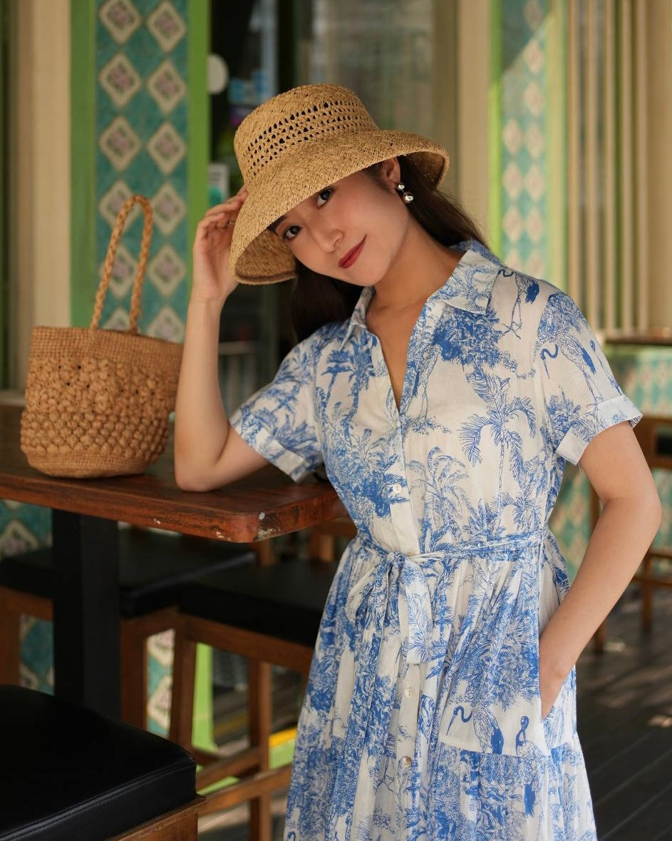 Whitney Shirt Dress - Blue Romance