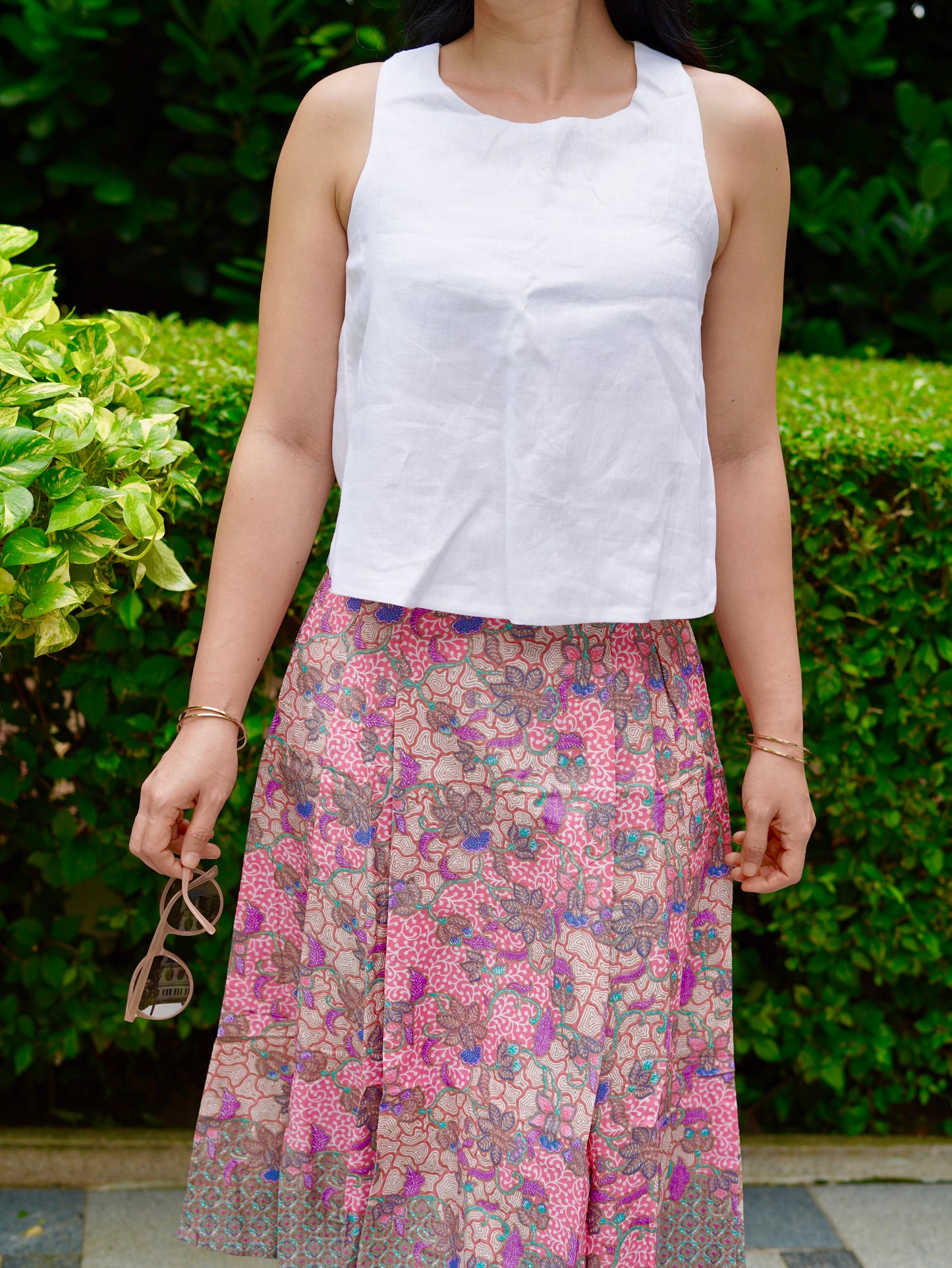 Suzie Batik A-line Skirt - Peony Whisper