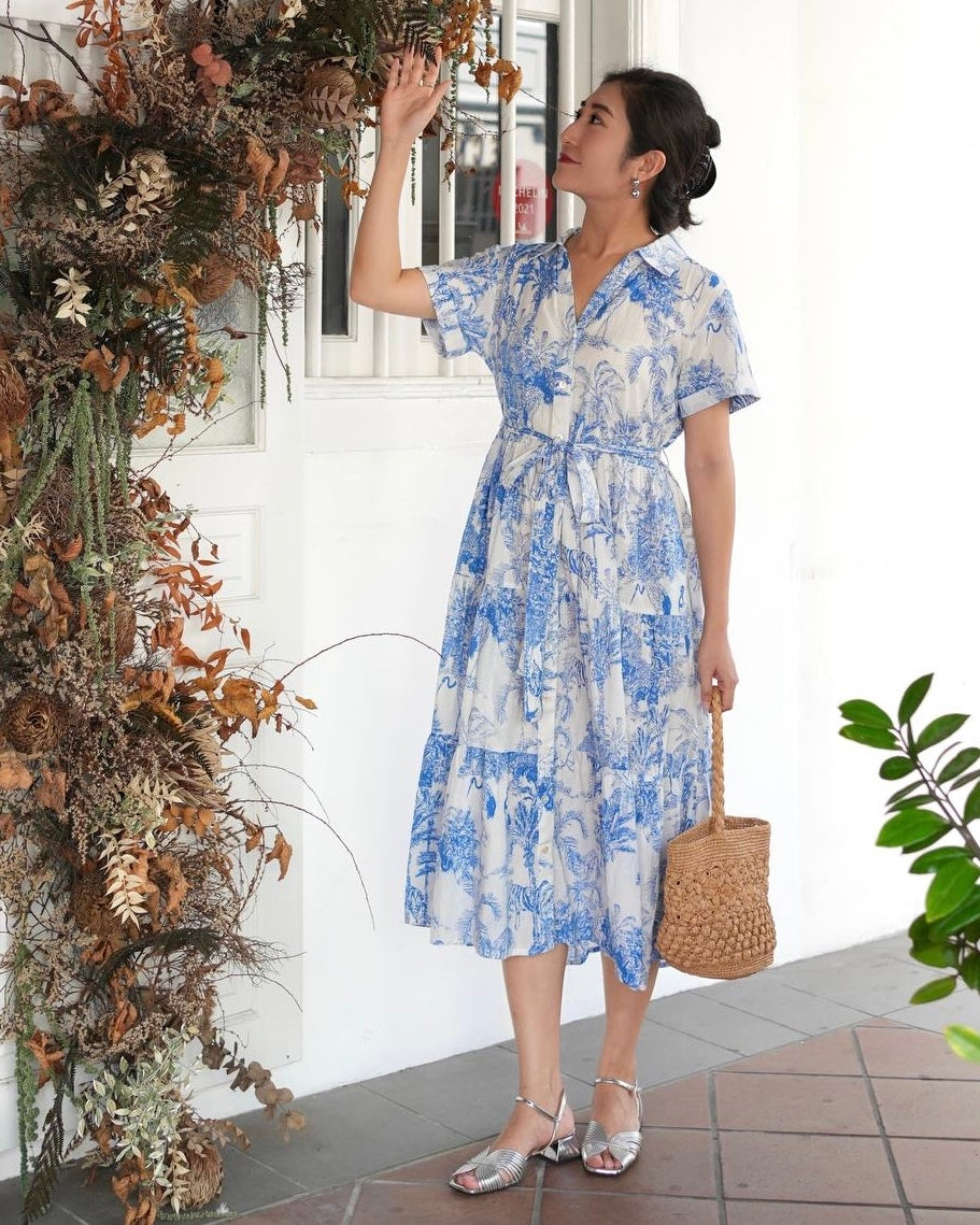 Whitney Shirt Dress - Blue Romance