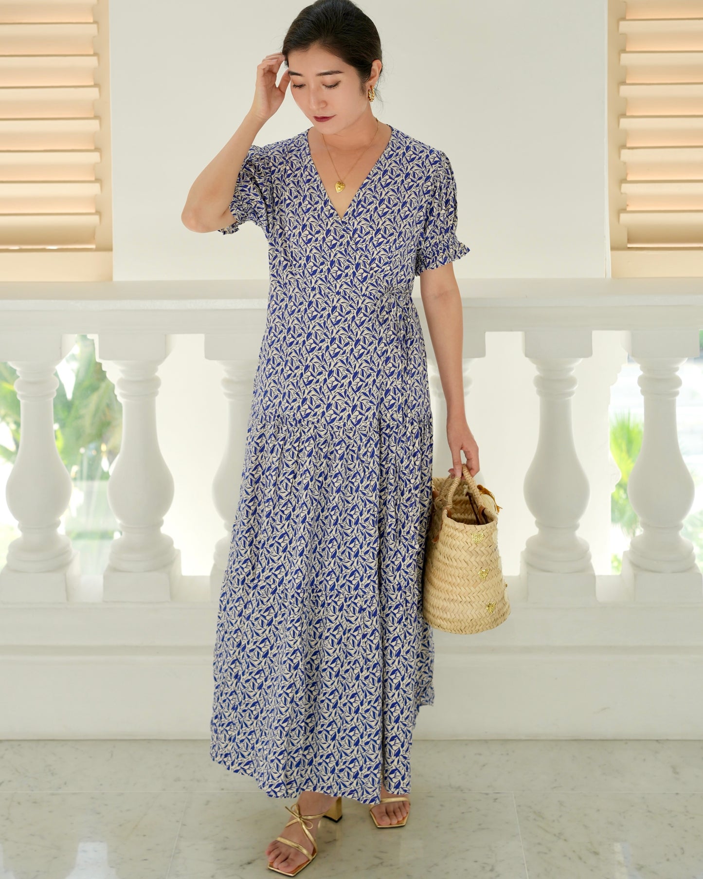 Della Wrap Dress - Dainty Blue