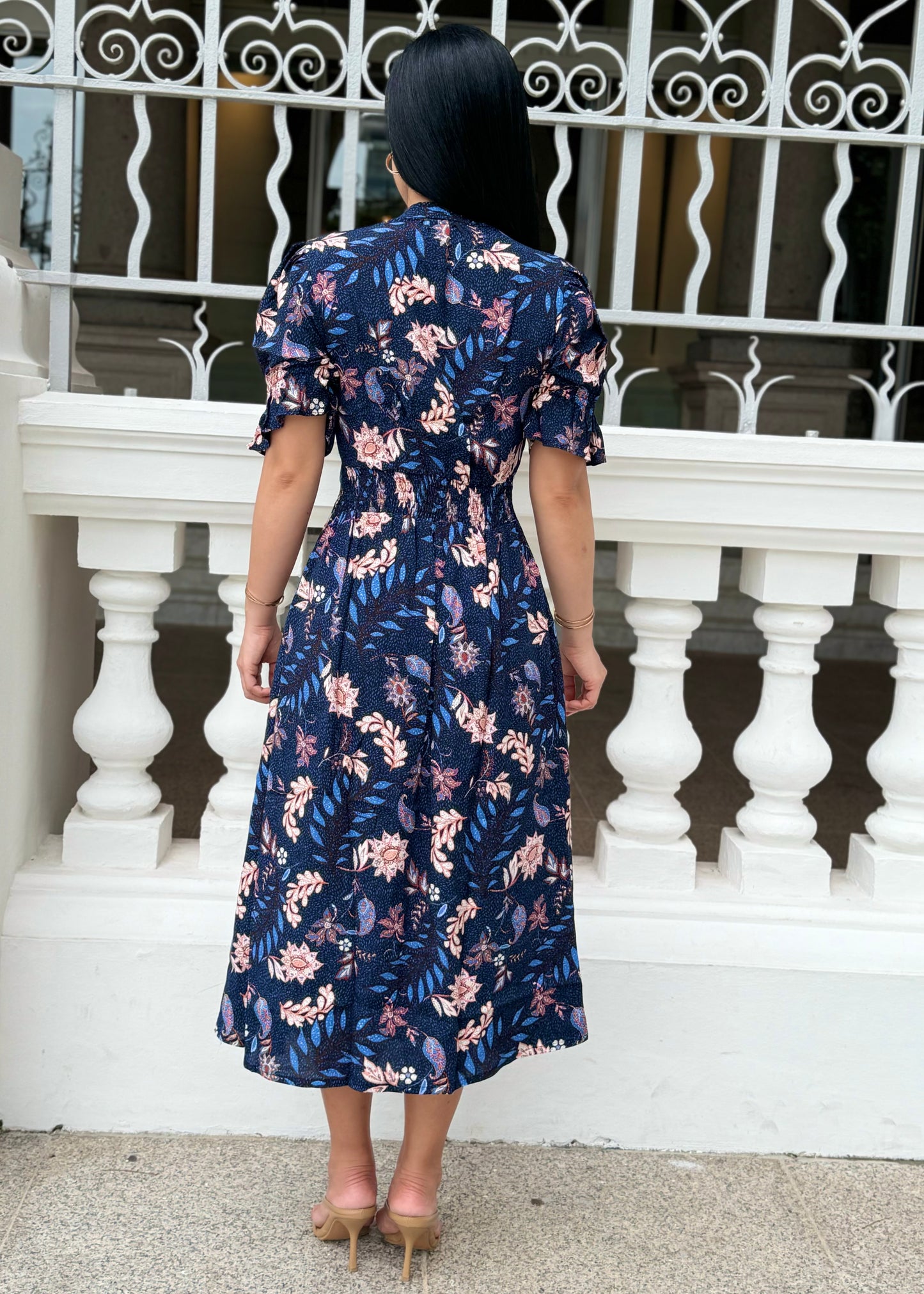 Calla Dress | Navy Floral