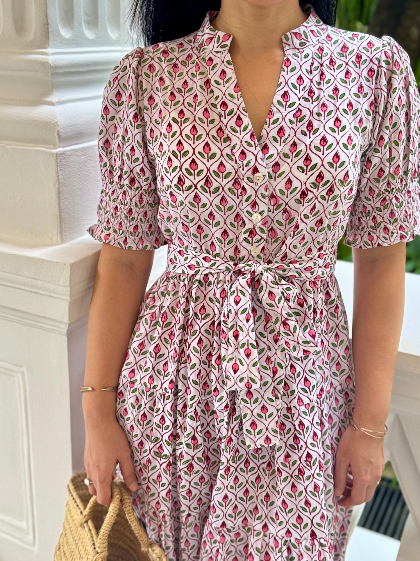 Penny Midi Dress - Pink Petals
