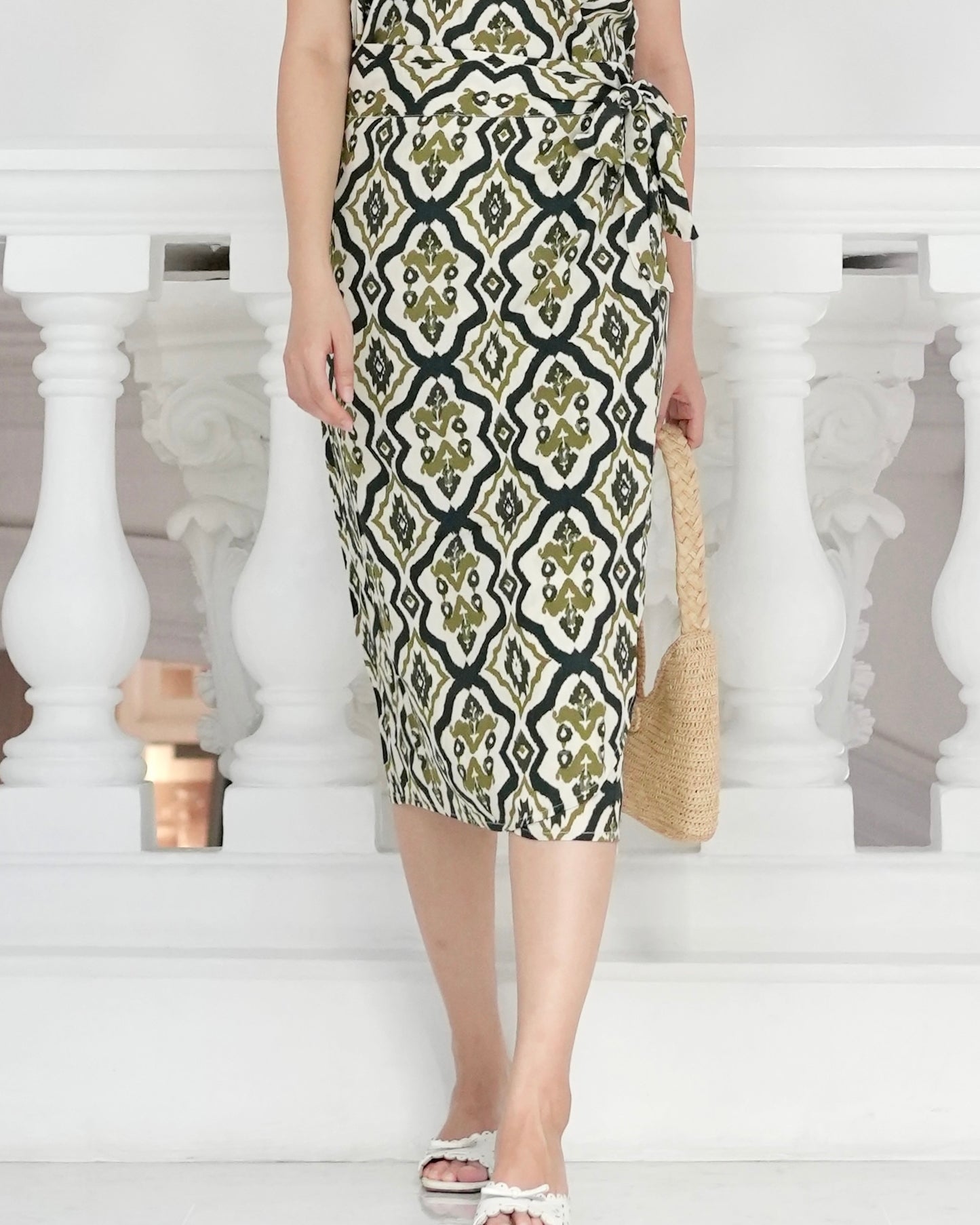 Naomi Wrap Skirt - Tribal Olive