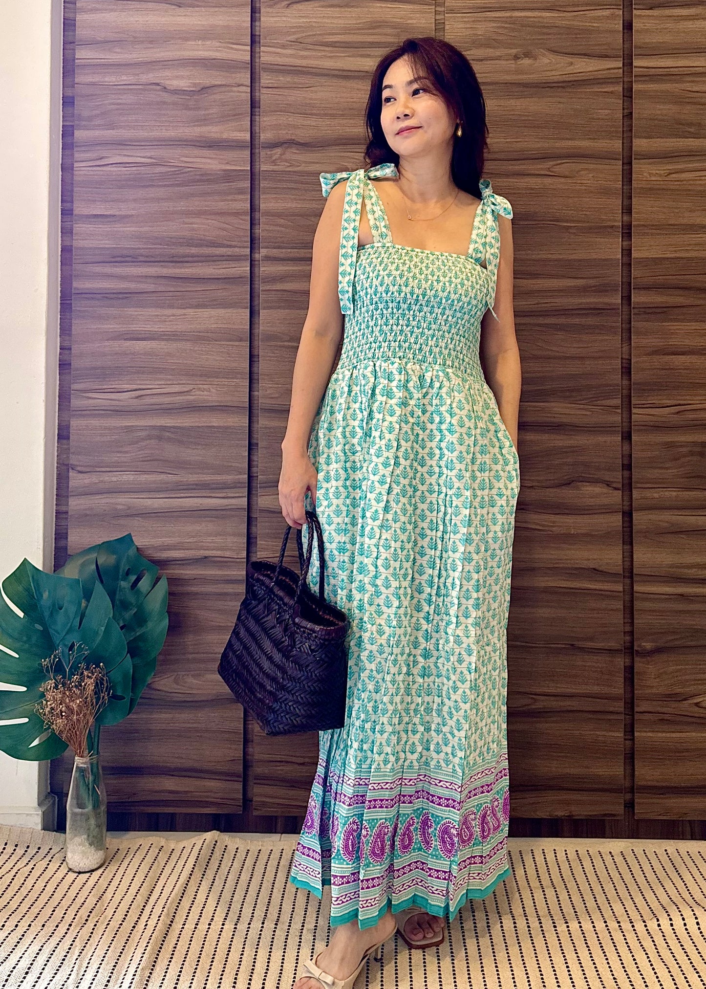 Carlie Dress - Aqua Turquoise