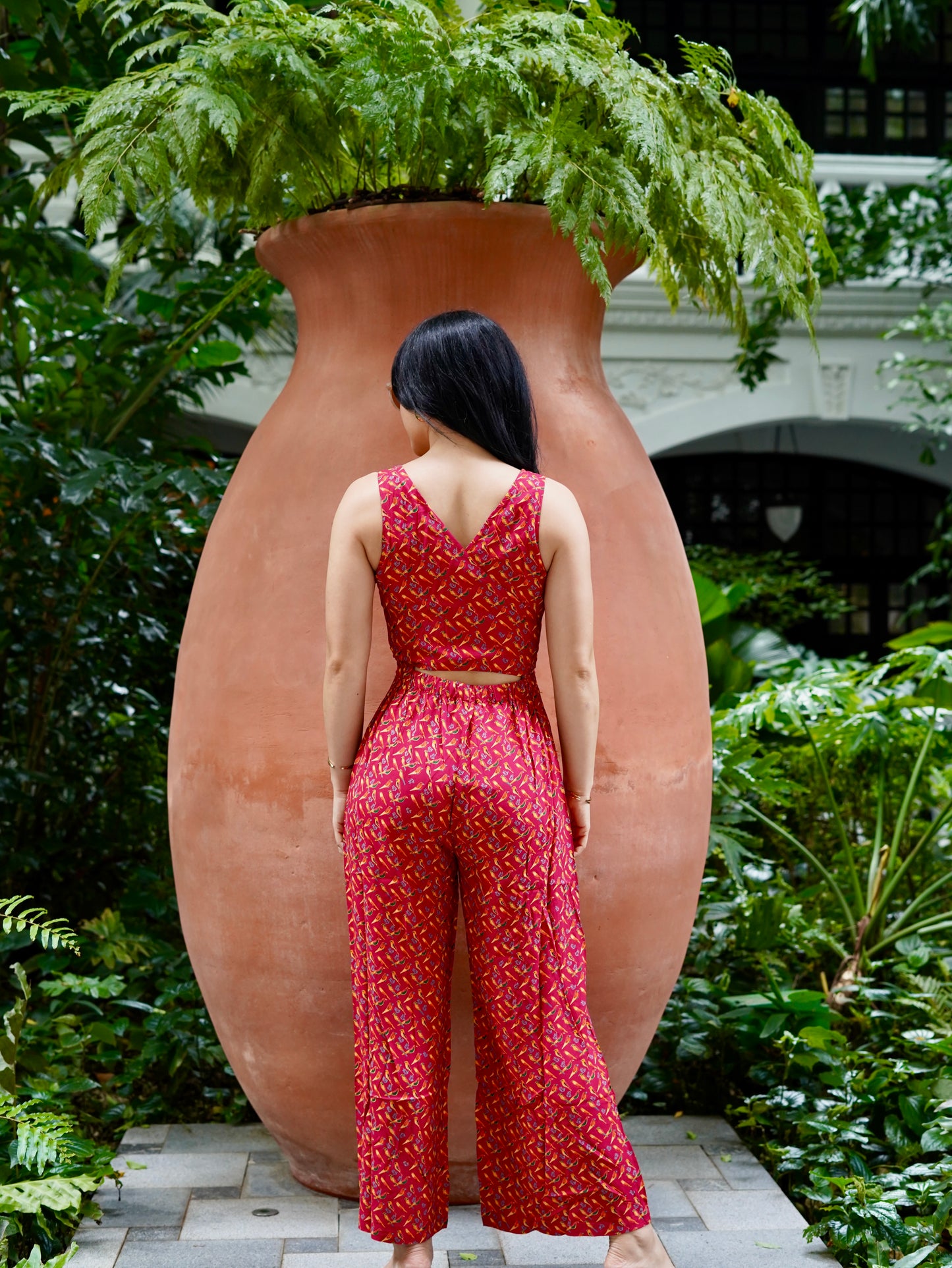 Kali Jumpsuit | Magenta Sunbird