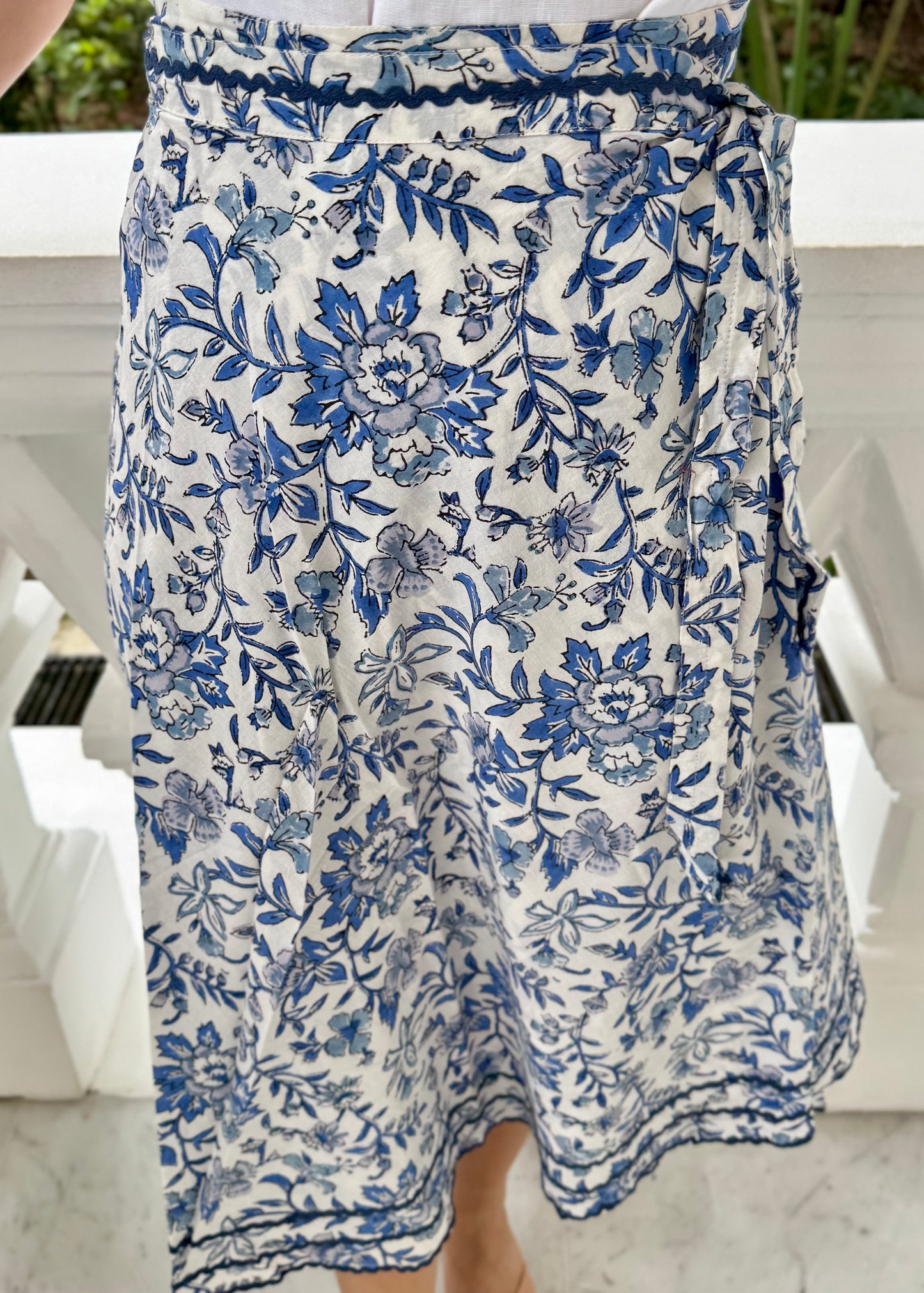 Mara Wrap Skirt | Floral Blue