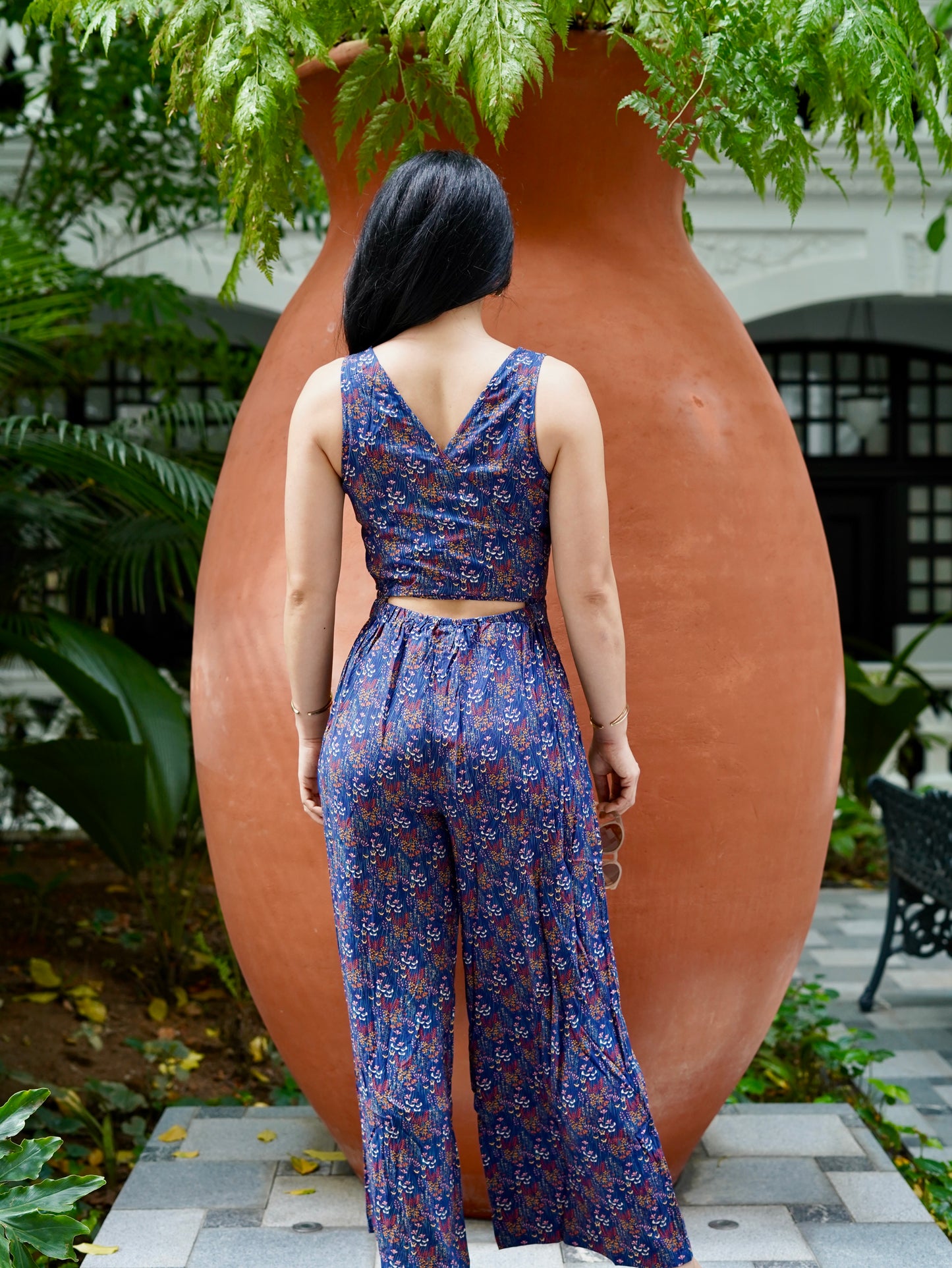 Kali Jumpsuit | Navy Meadows