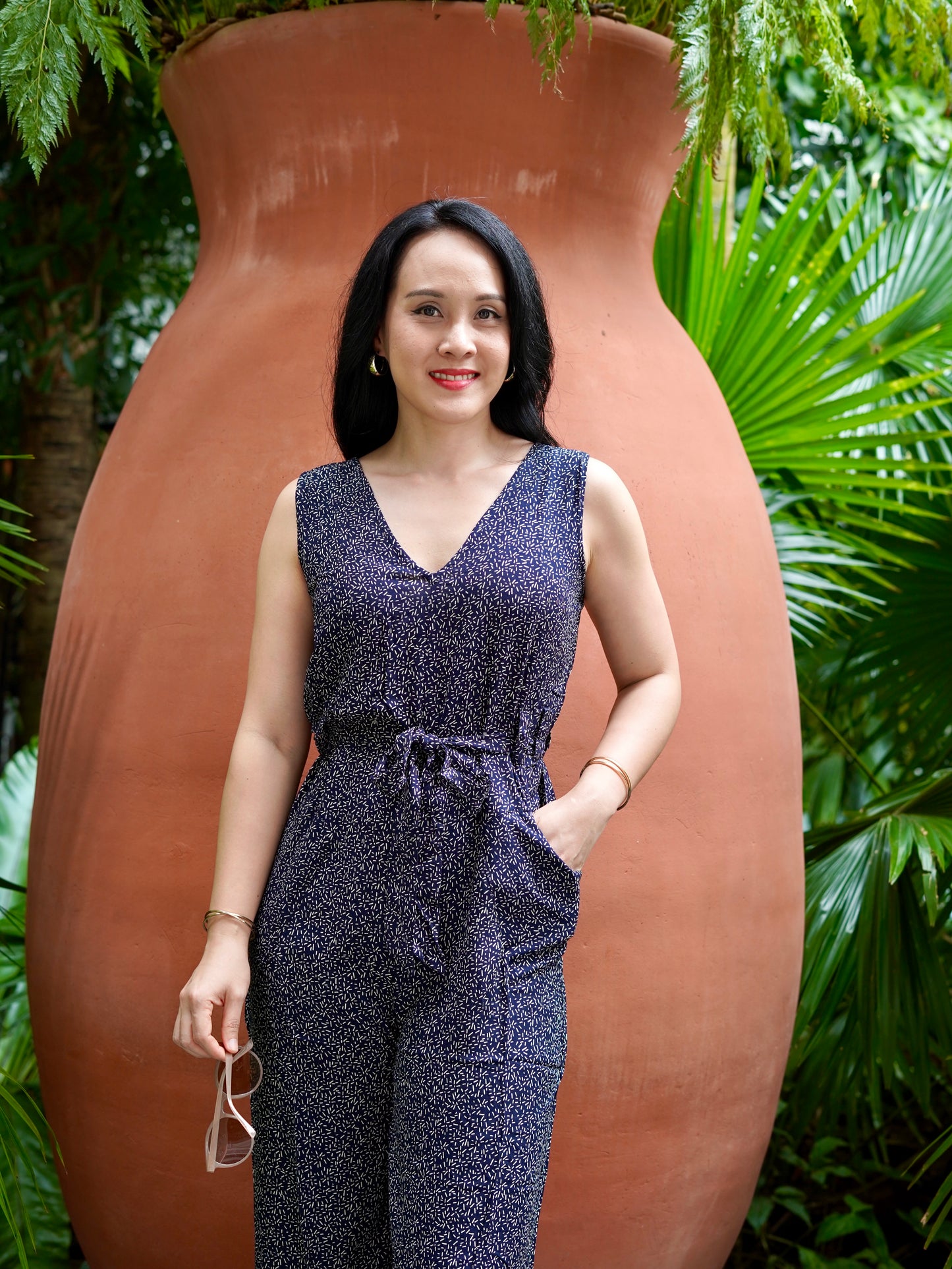 Mia Jumpsuit | Black Speckle