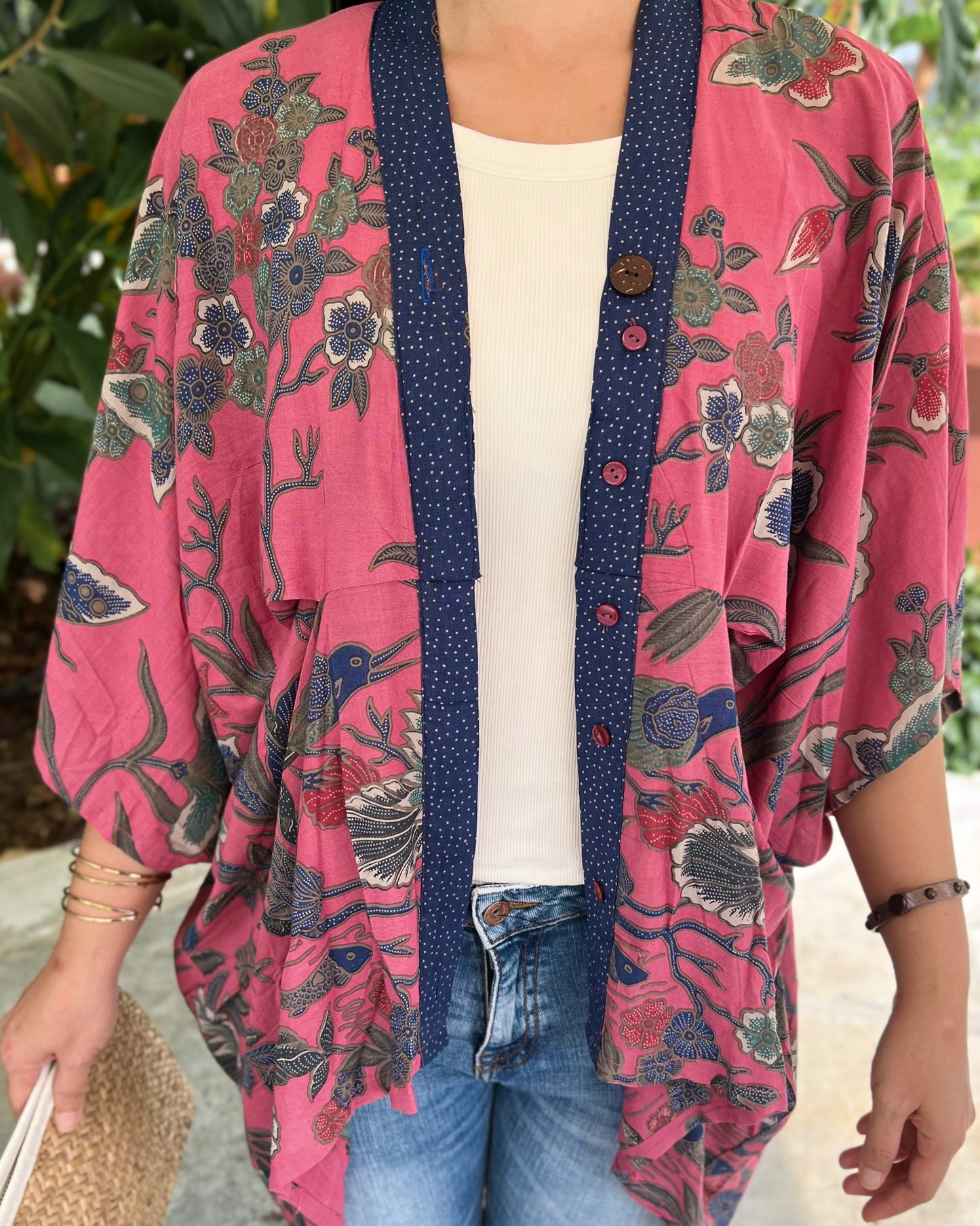 Batik Kimono- Rustic Pink Batik