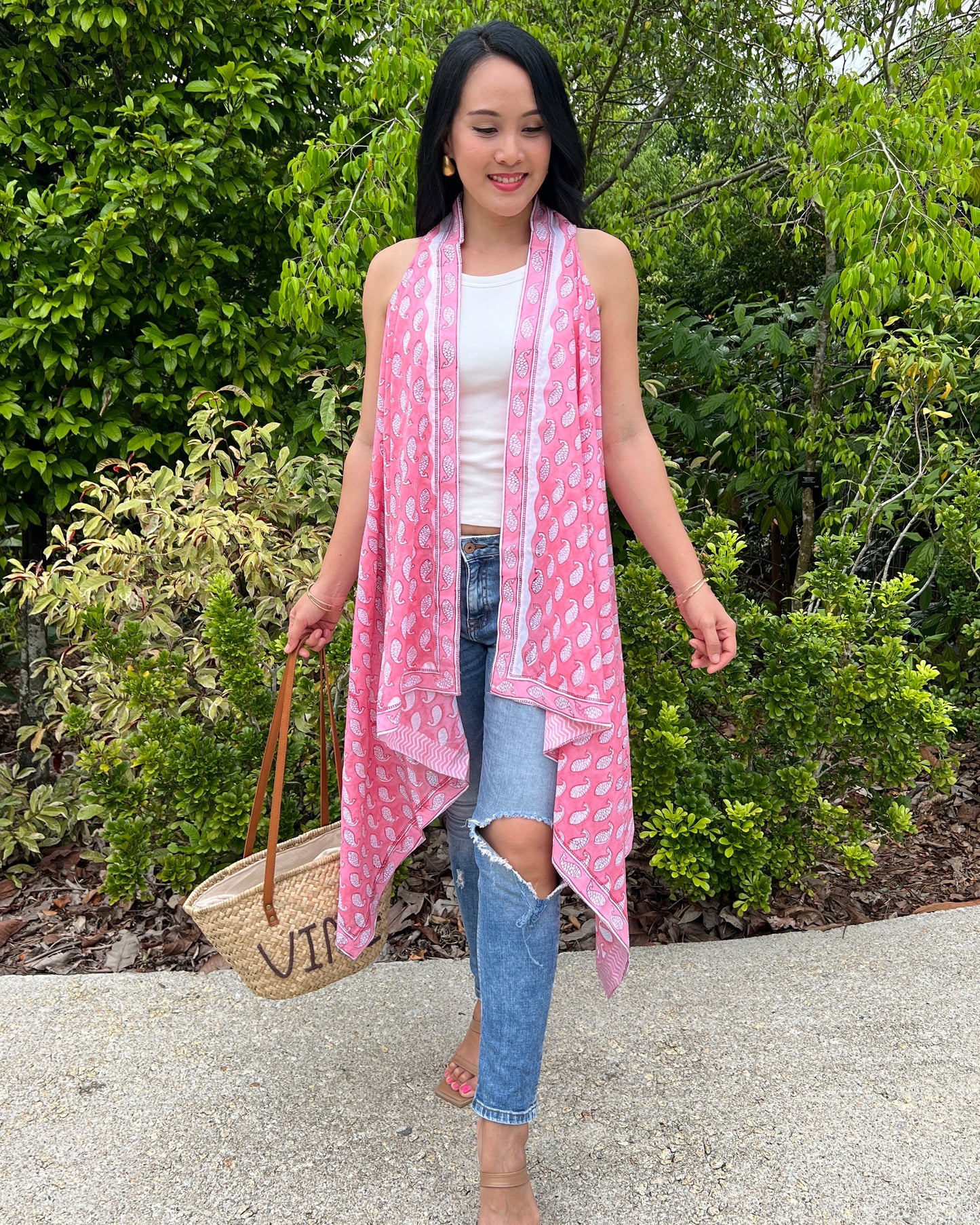 Cape Vest in Cotton Block Print - 6 Prints