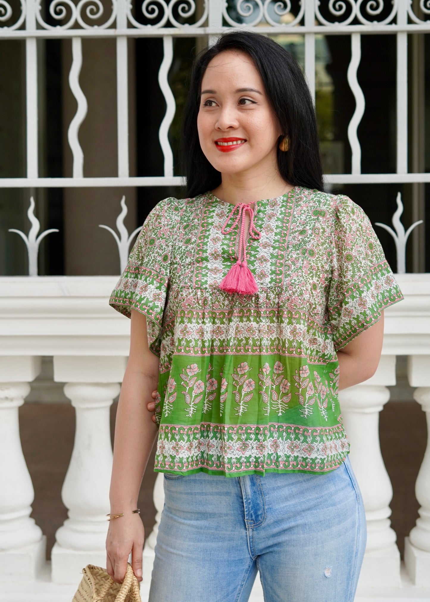 Vicky Cotton Top | Forest Green