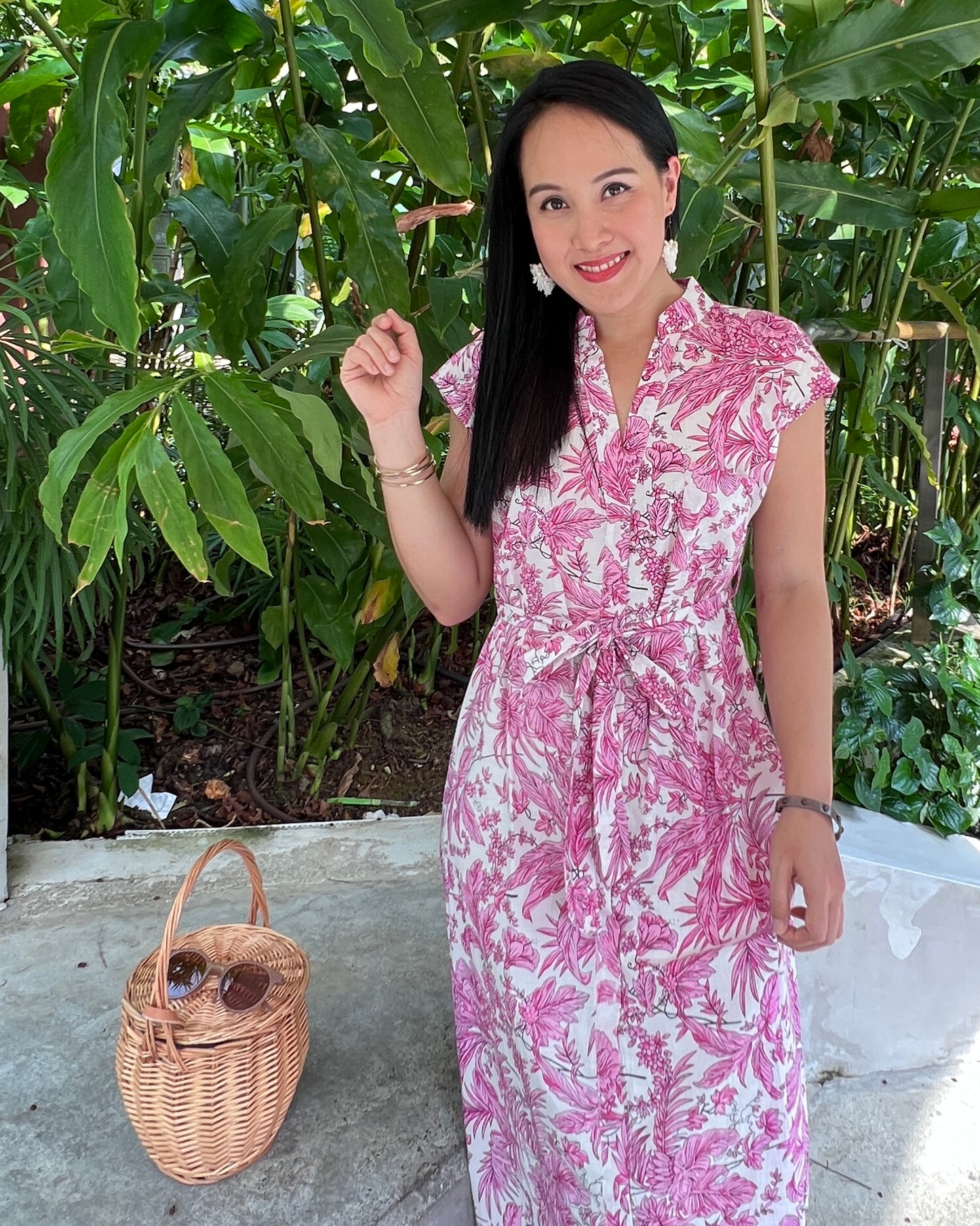 Kiara Cotton Dress - Pink Blossom