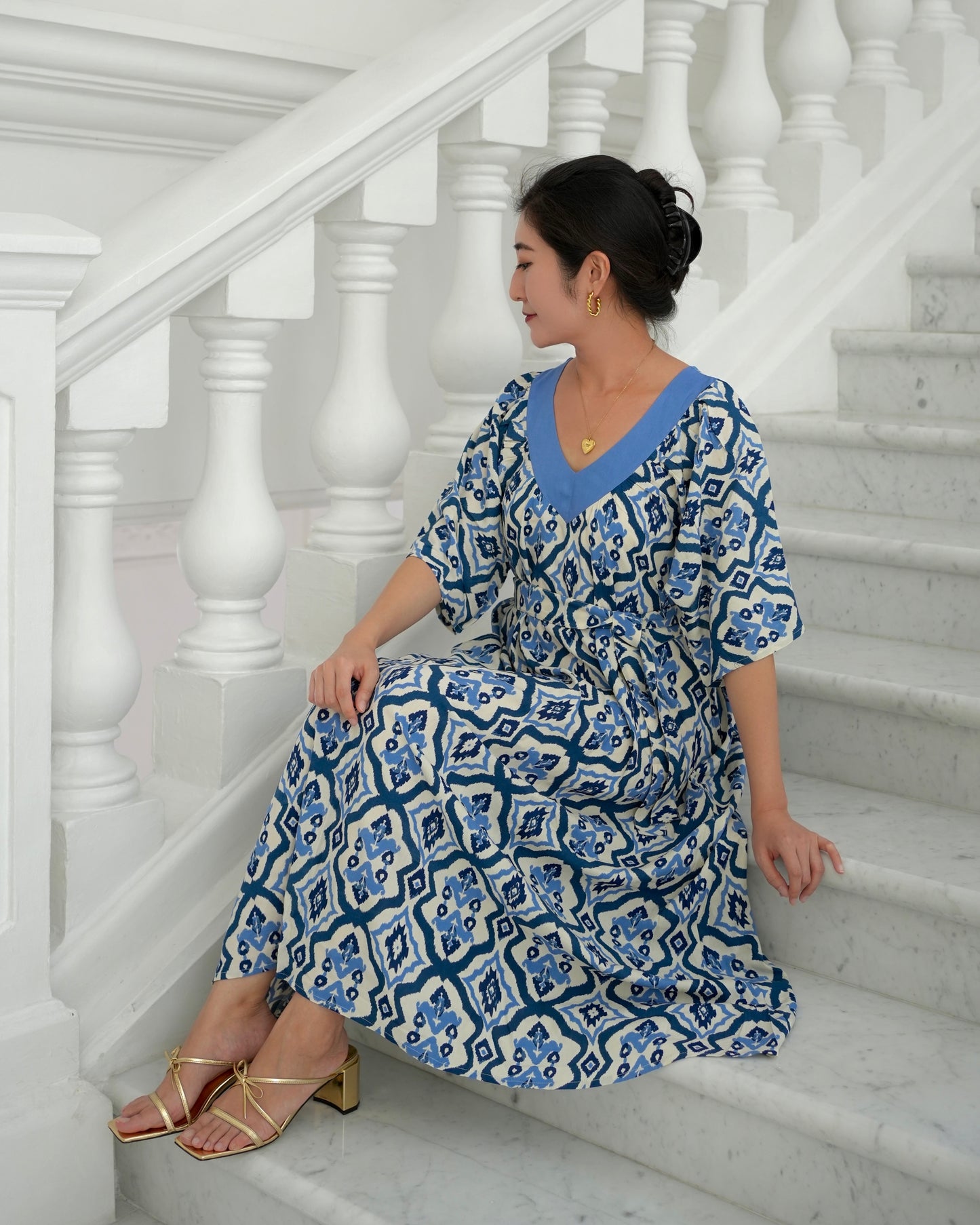 Camille Dress - Tribal Blue