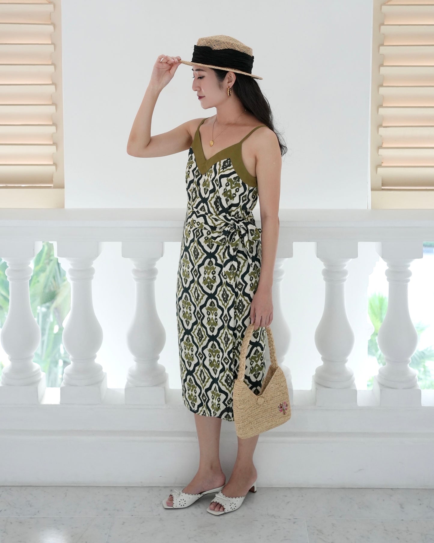 Naomi Wrap Skirt - Tribal Olive