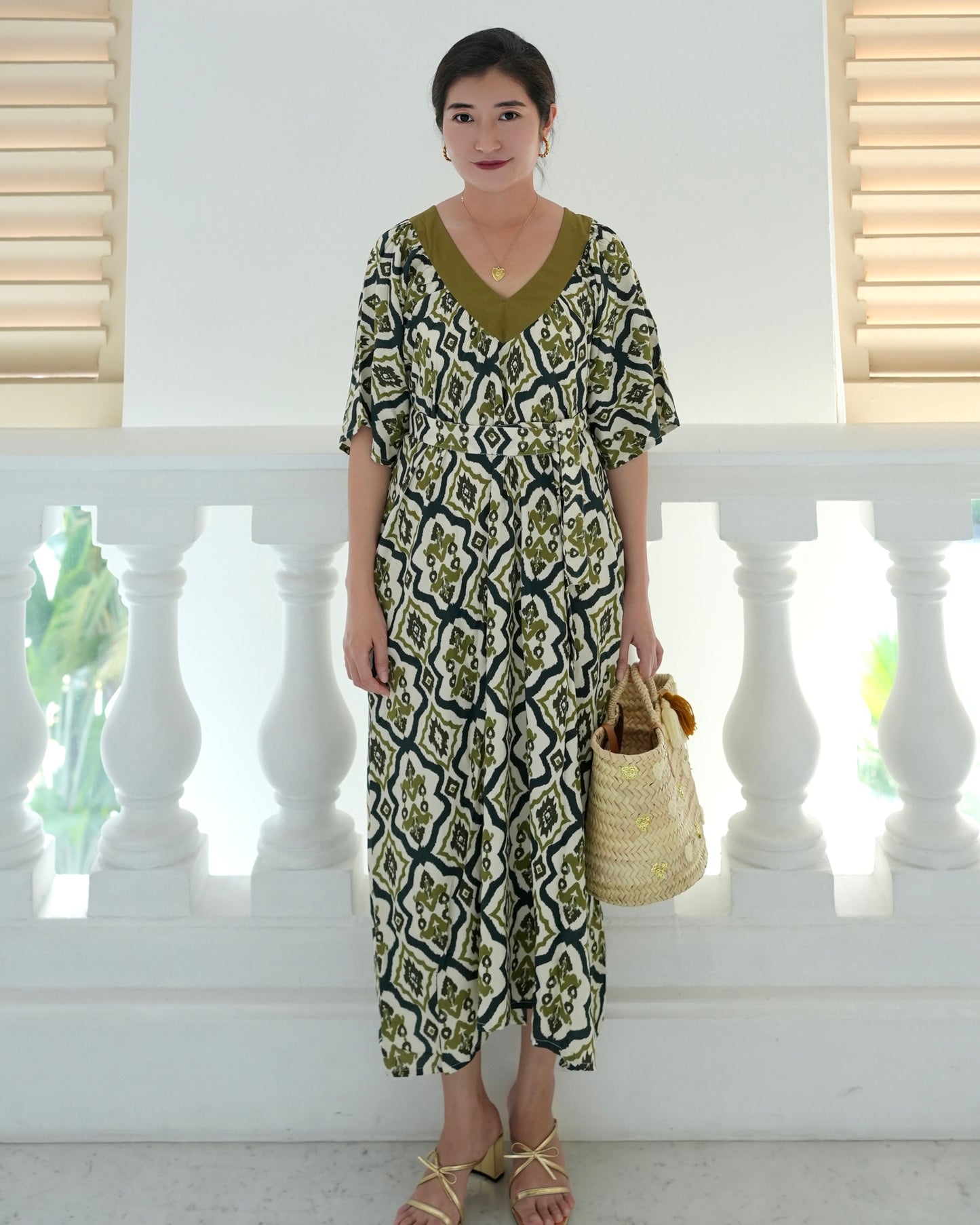Camille Dress - Tribal Olive