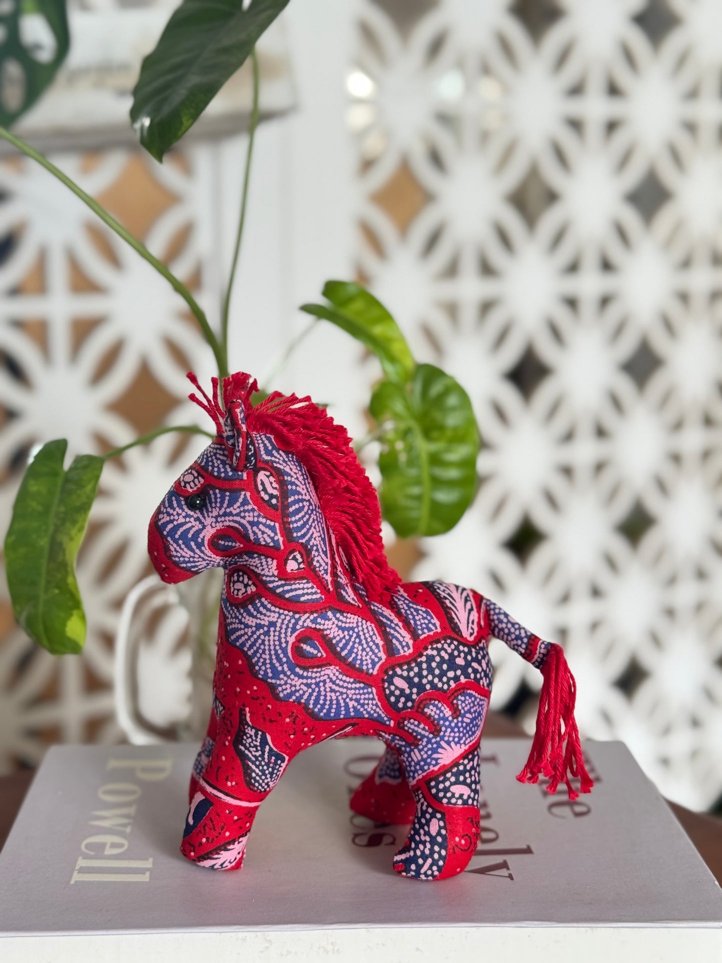 SET OF 3 : HORSE CNY ORNAMENT- Batik Red Blue